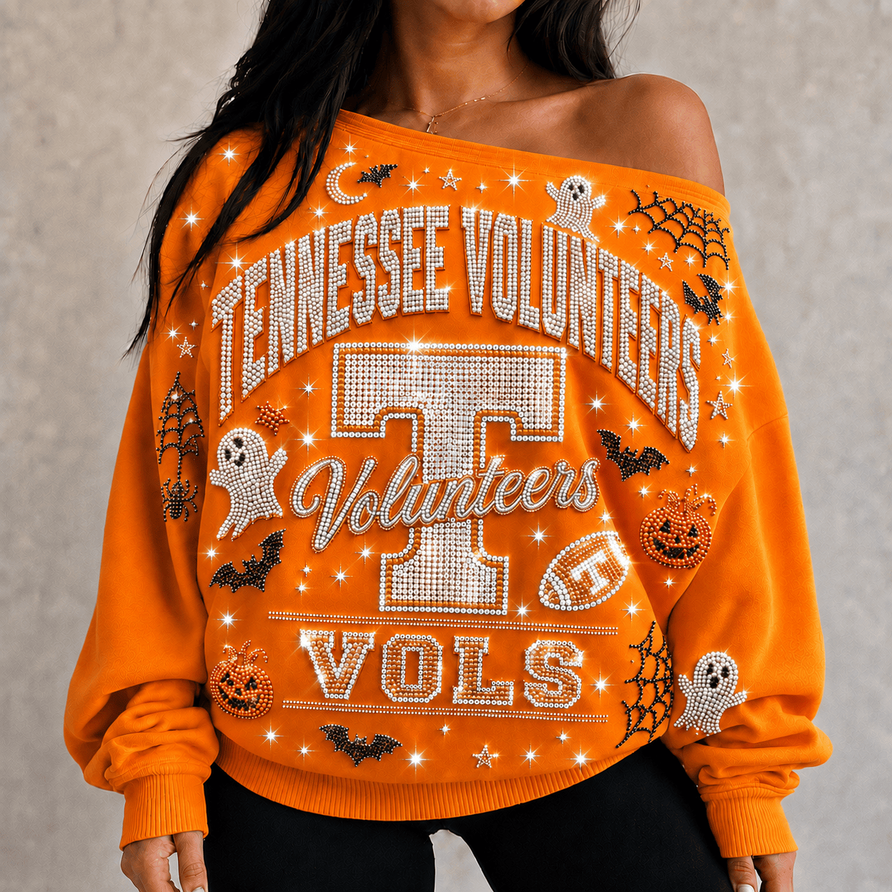 TVF 3D SHOULDER RHINESTONE SWEATSHIRT NTKO