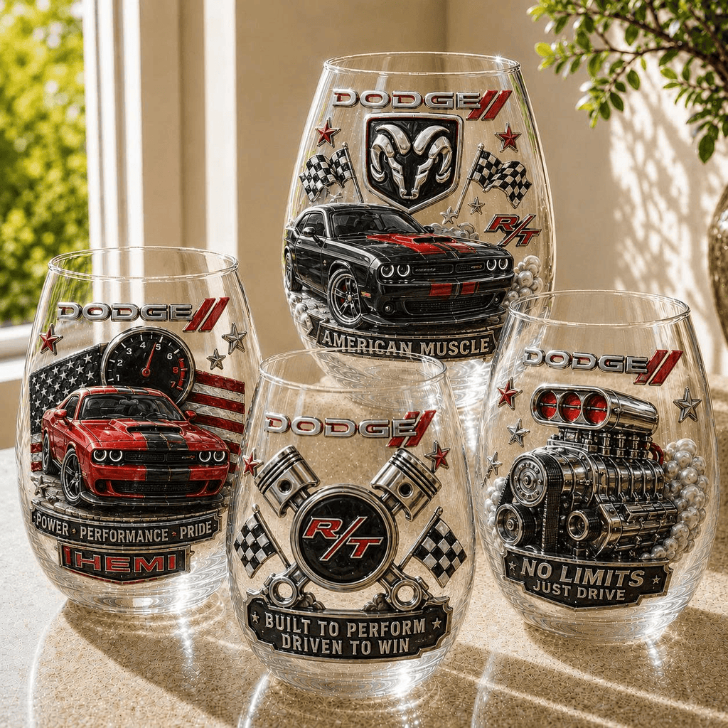 Premium DODGE Wine Glass Cup TTN