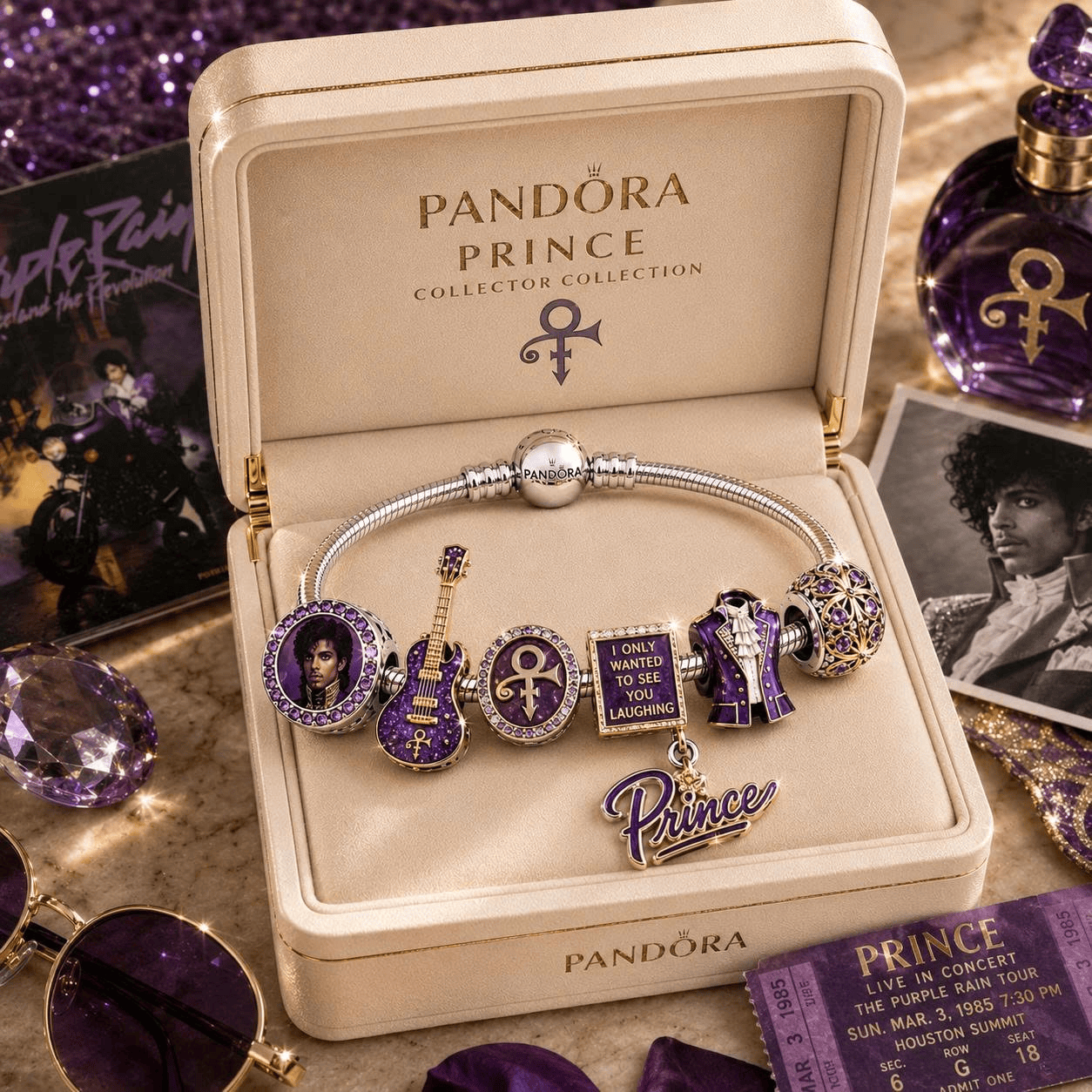 PRCE Sliver Charm Bracelet Set NHVH