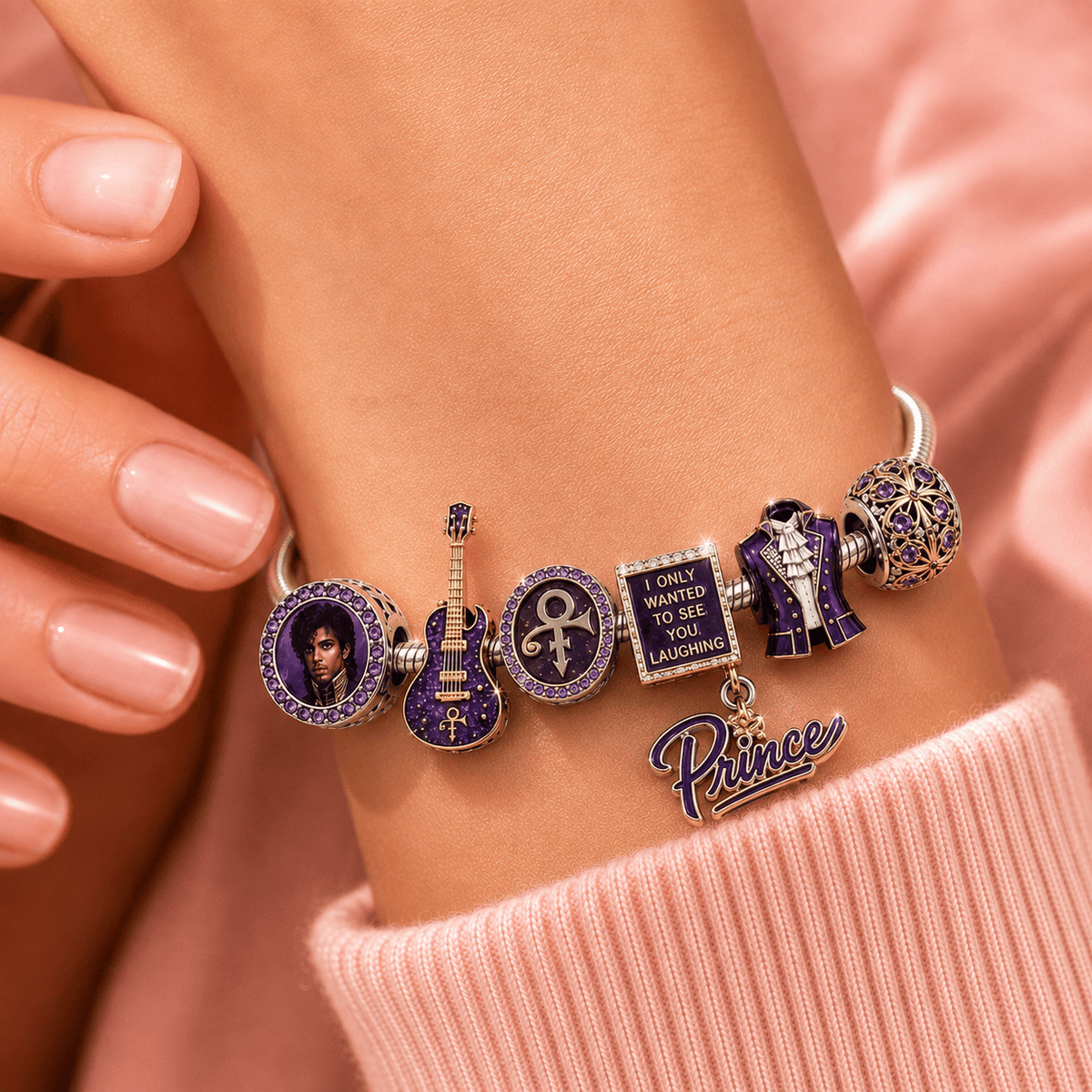 PRCE Sliver Charm Bracelet Set NHVH