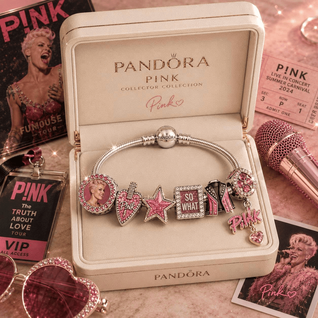 PNK Sliver Charm Bracelet Set NHVH