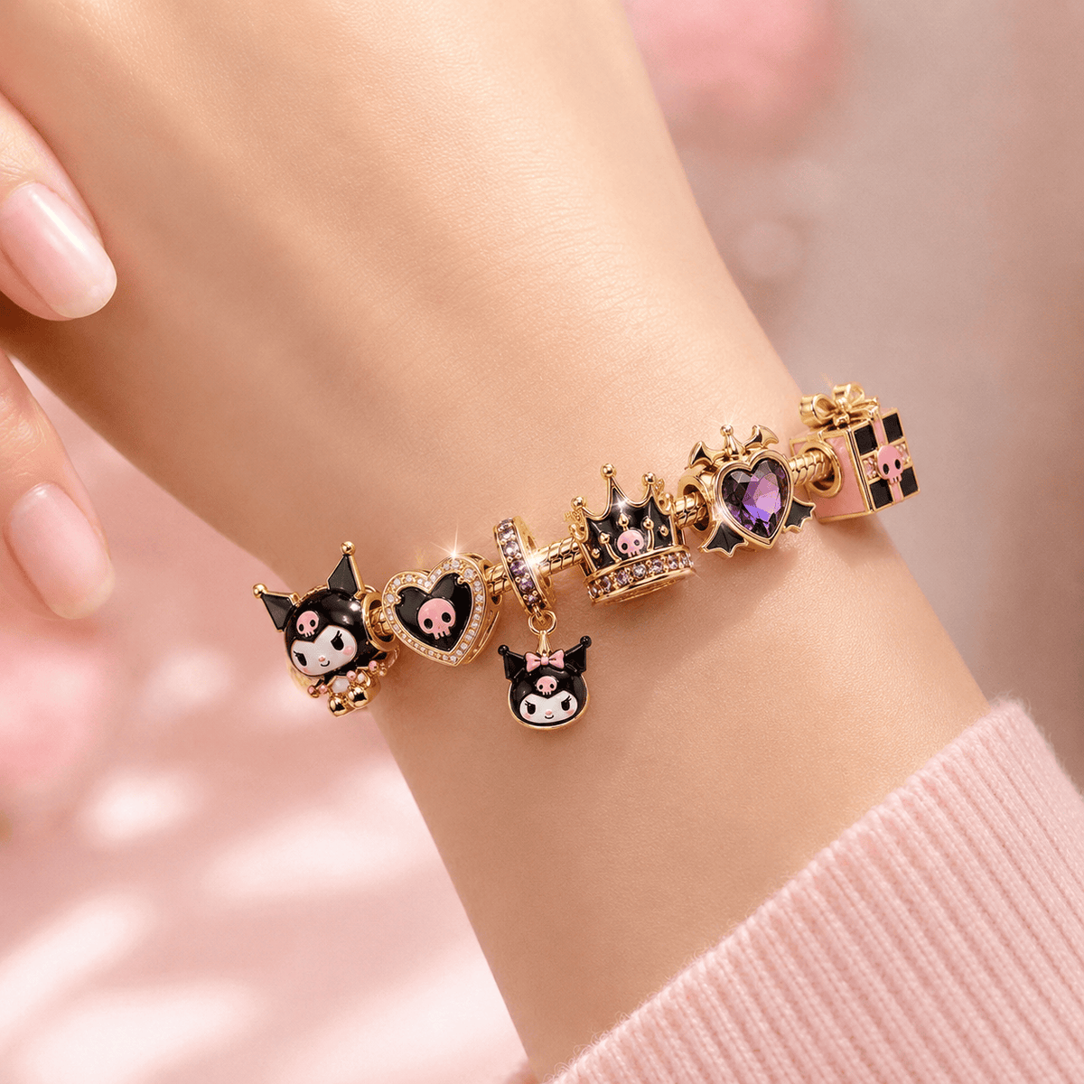 KRM Gold Charm Bracelet Set VTH