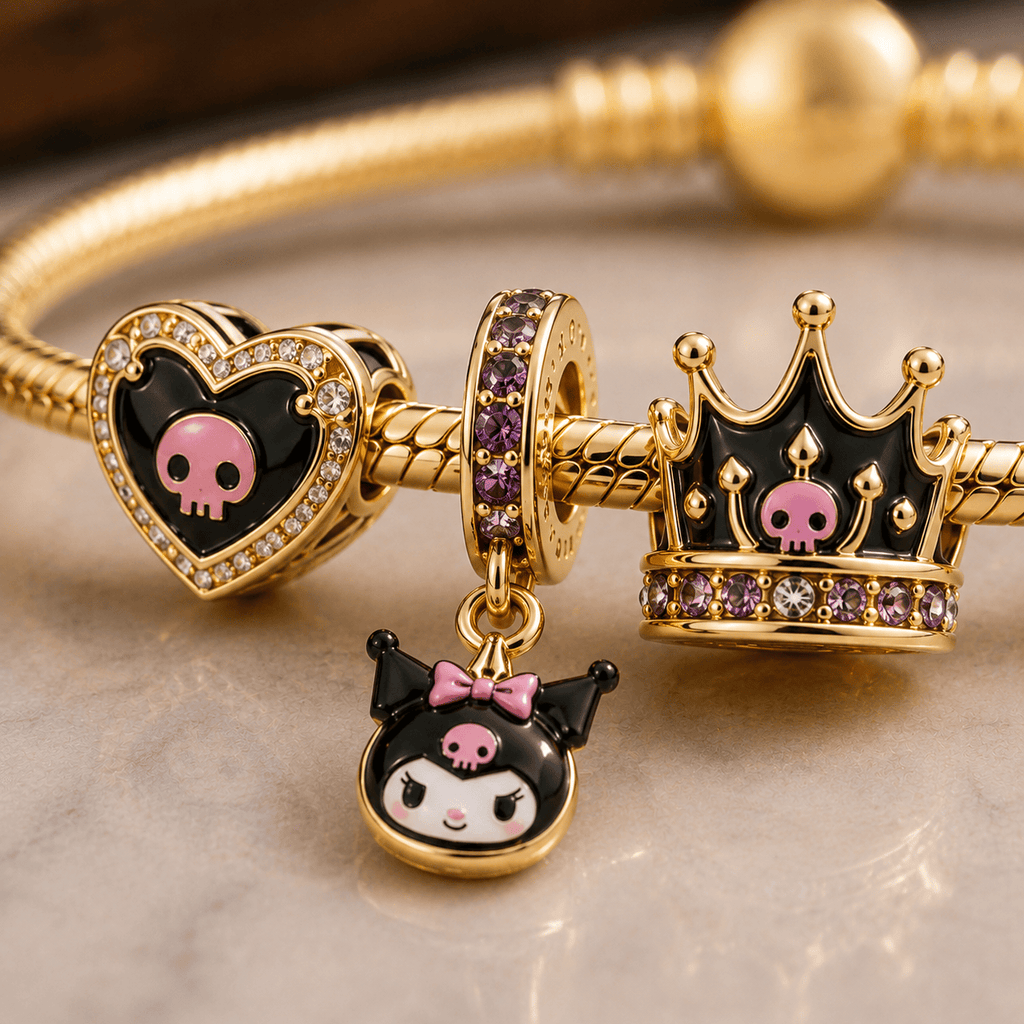 KRM Gold Charm Bracelet Set VTH