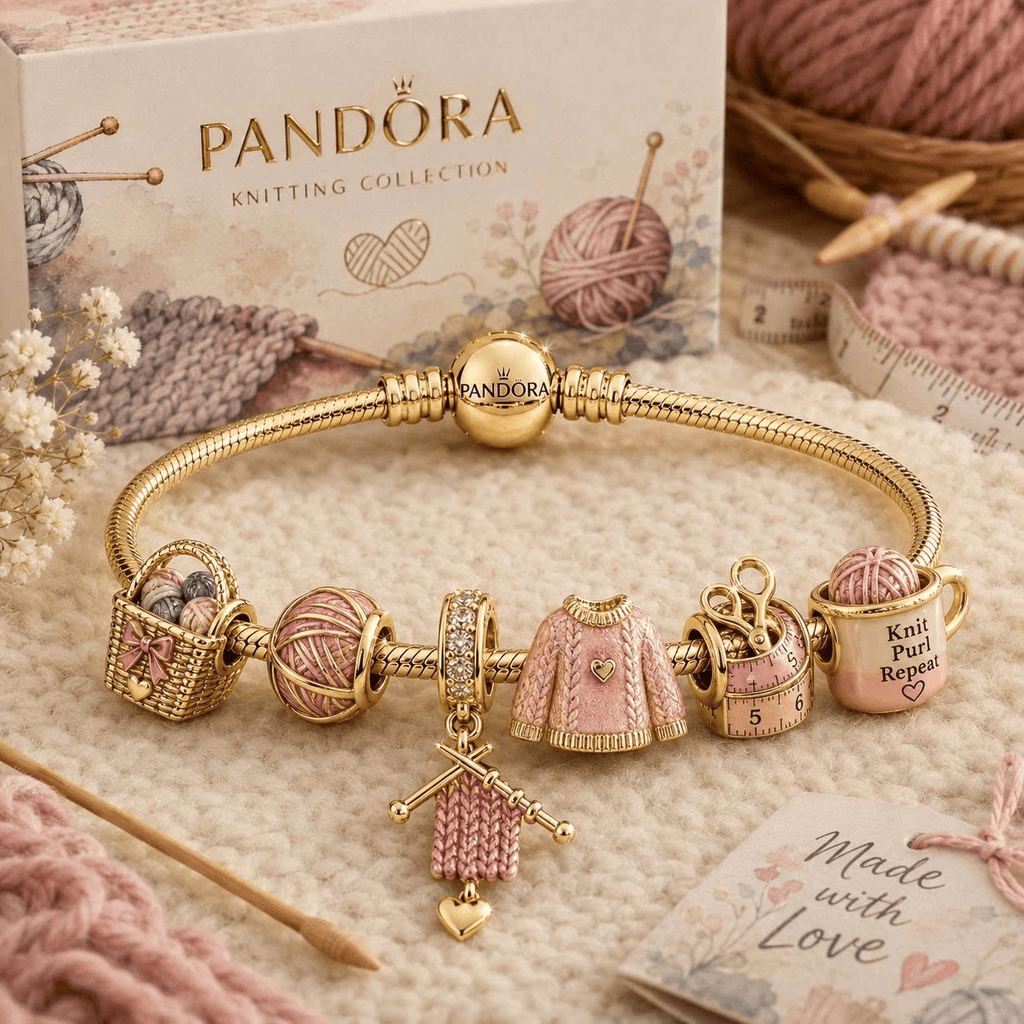 KNT Gold Charm Bracelet Set VTH