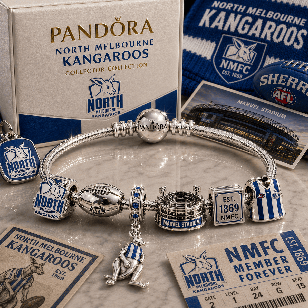 NMKS Silver Charm Bracelet Set PNPA