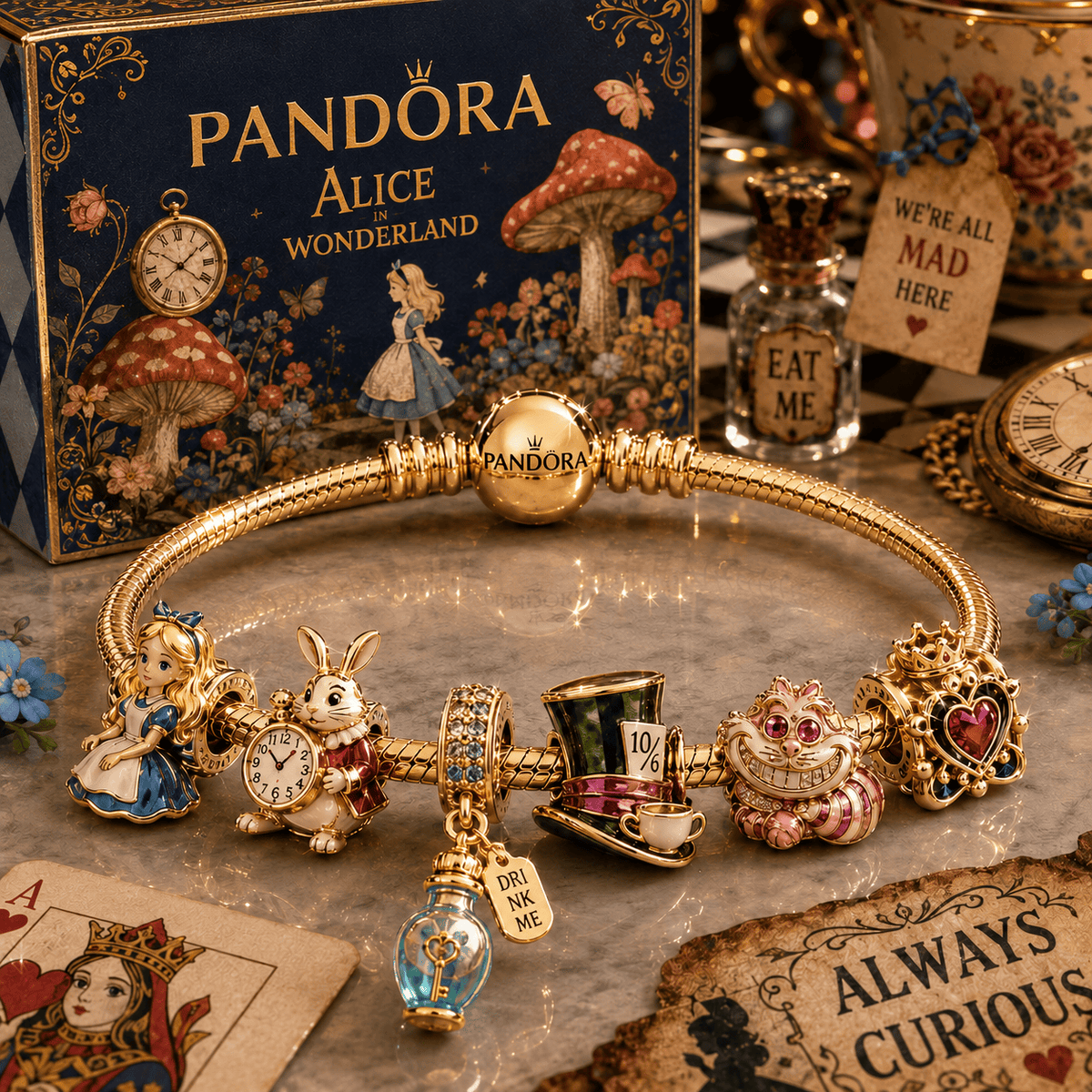 ALW Gold Charm Bracelet Set VTH