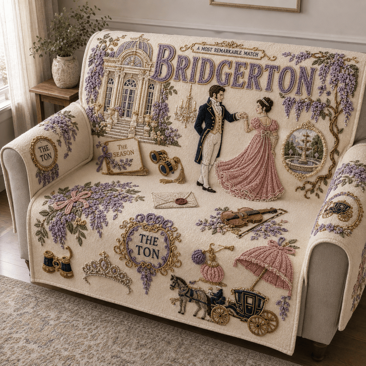 BDGT Tufted Sofa Cover & Pillow Set NTKO