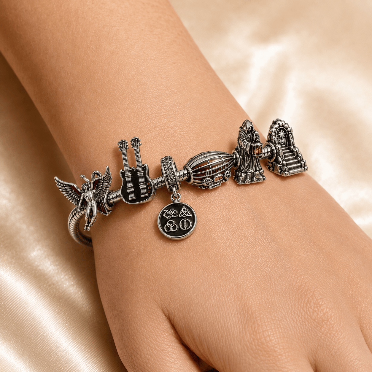 LZPL Silver Charm Bracelet Set HQH