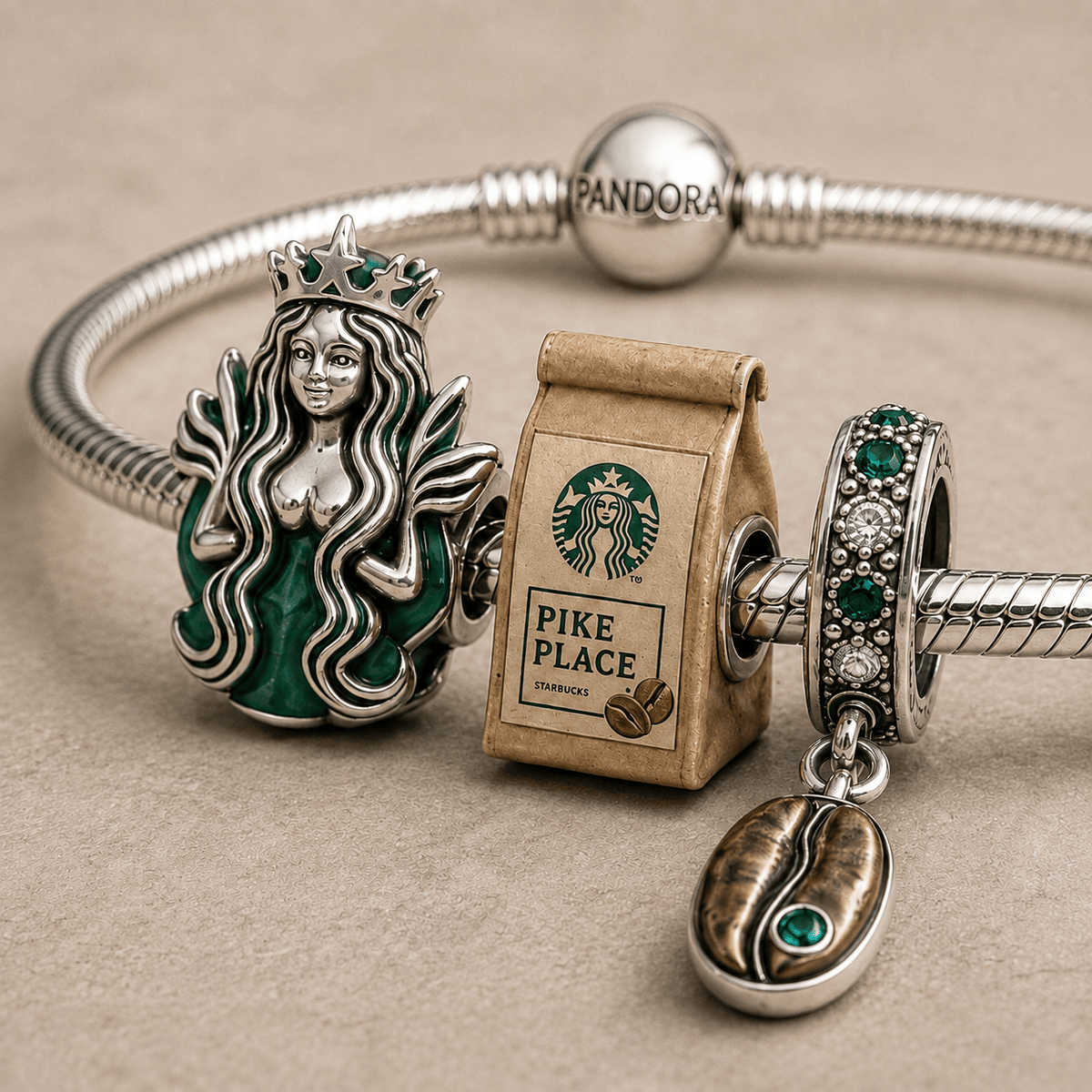 STBK Silver Charm Bracelet Set HQH