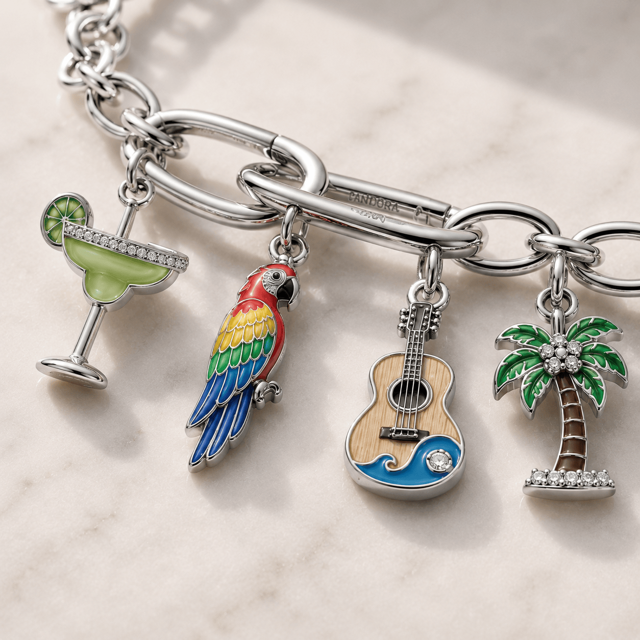 JBT Silver Charm Bracelet Set BMD