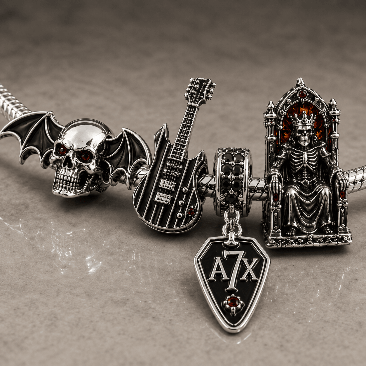 SVD Silver Charm Bracelet Set NTVA