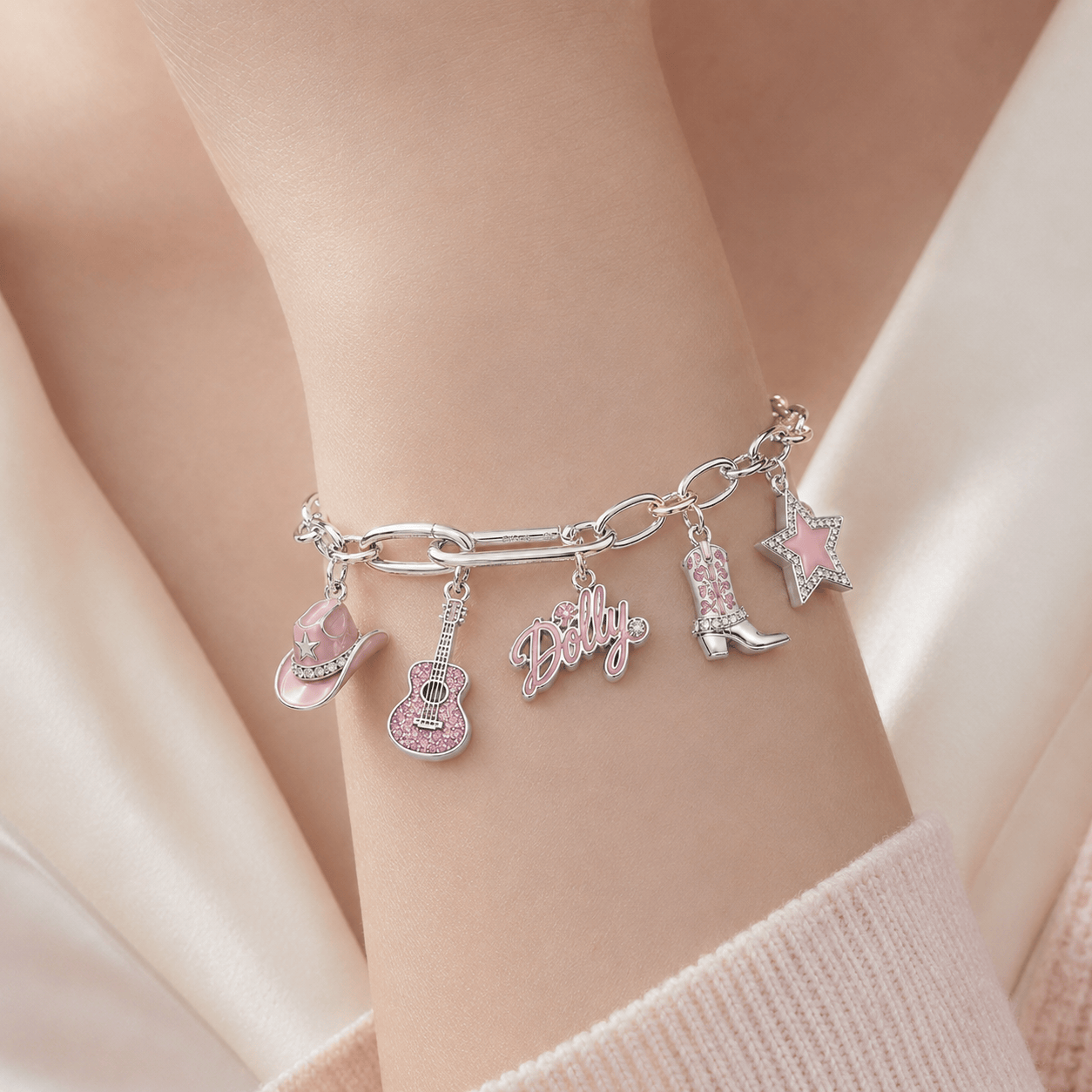 DLPT Silver Charm Bracelet Set BMD