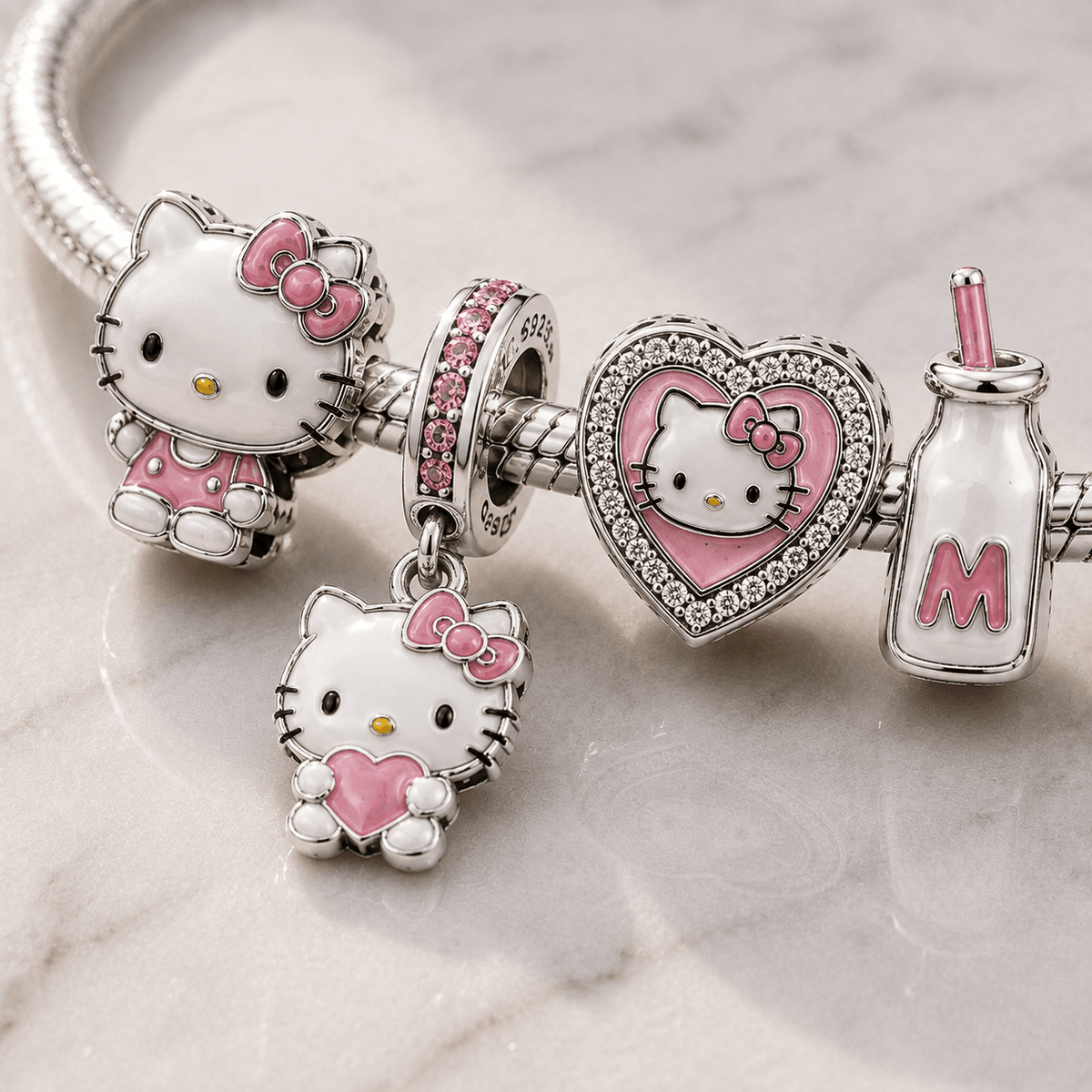 HLKT Silver Charm Bracelet Set BMD