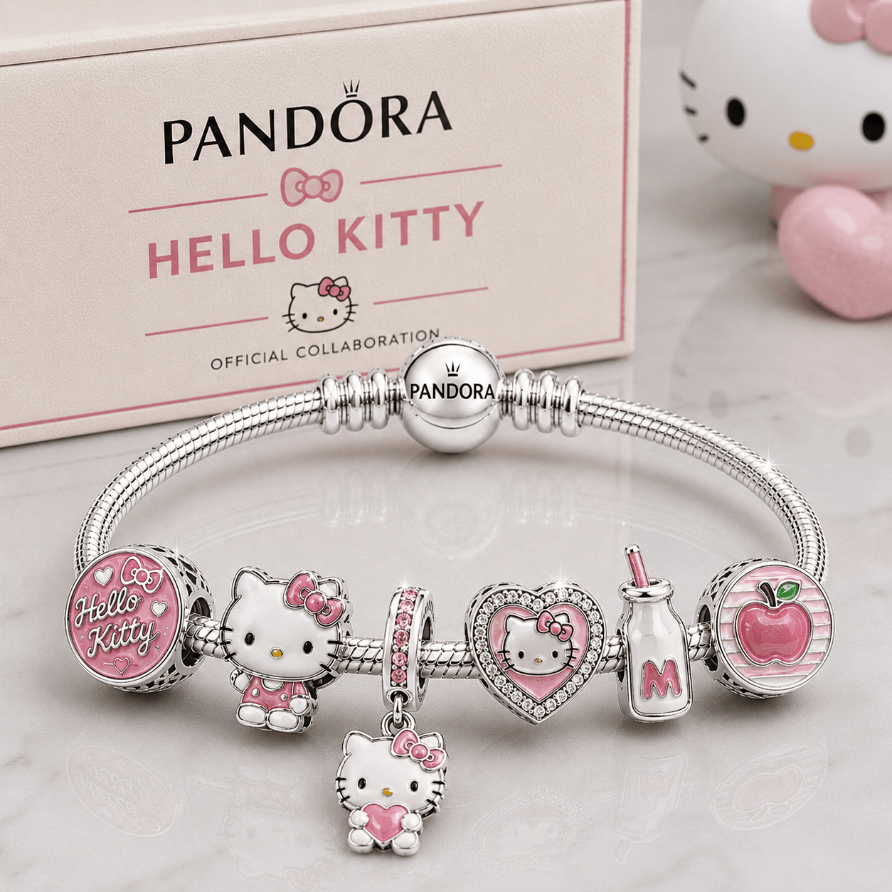 HLKT Silver Charm Bracelet Set BMD