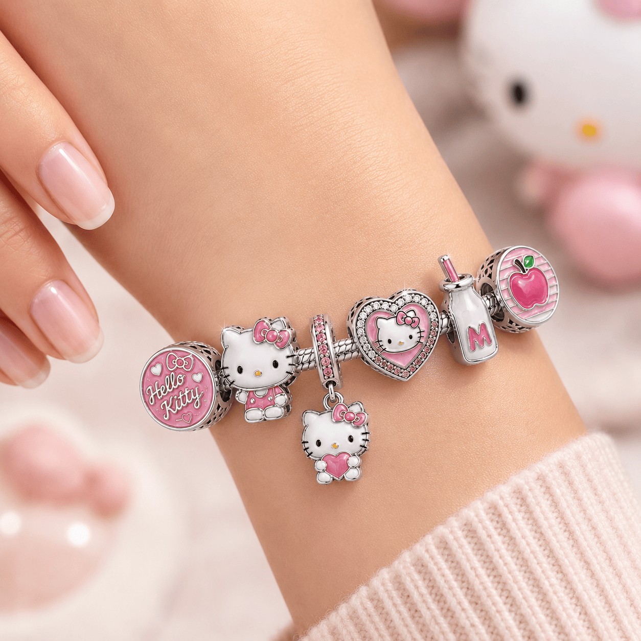 HLKT Silver Charm Bracelet Set BMD