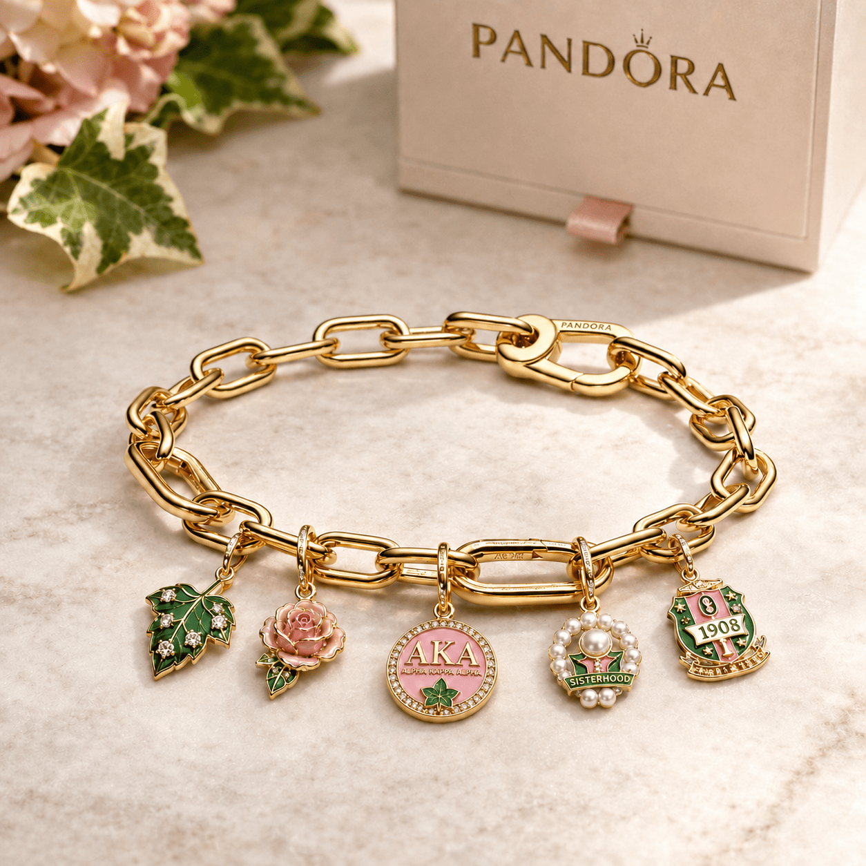 AKA Gold Charm Bracelet Set BMD