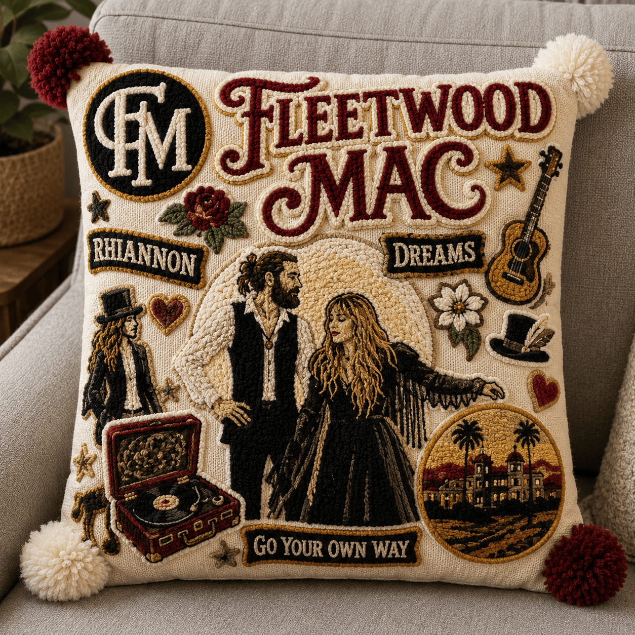 FLM Tufted Sofa Cover & Pillow Set NTKO