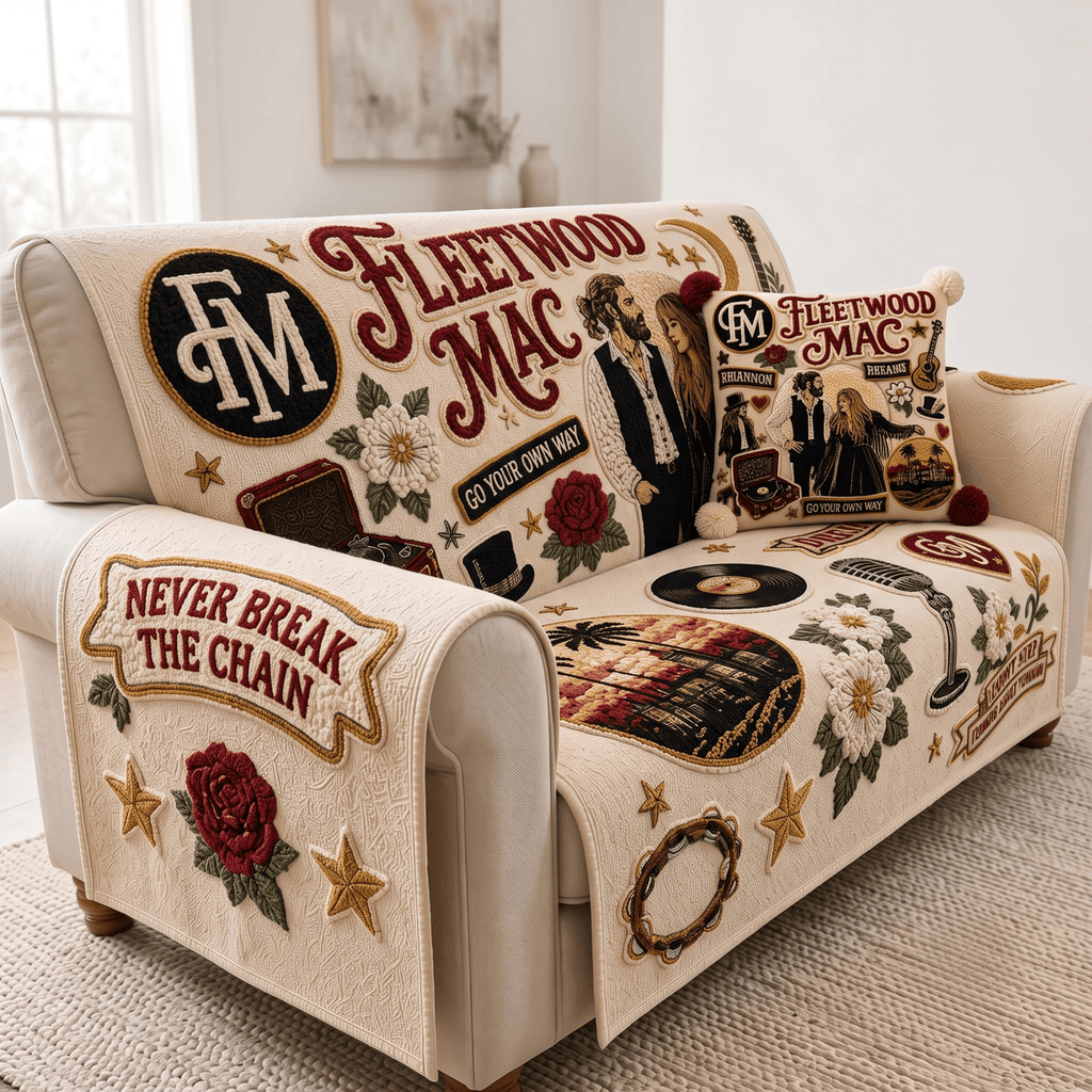 FLM Tufted Sofa Cover & Pillow Set NTKO