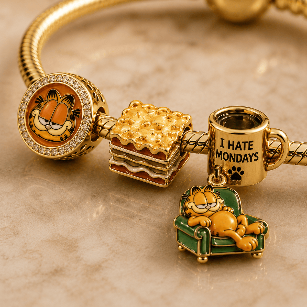 GFID Gold Charm Bracelet Set VTH