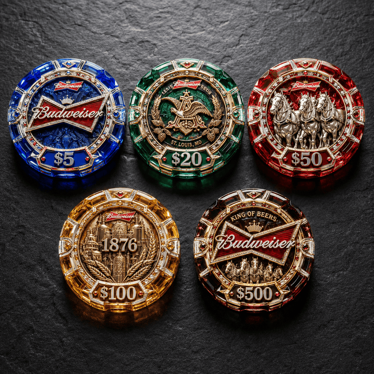 Premium BWS Collectible Poker Tokens Set LNTH