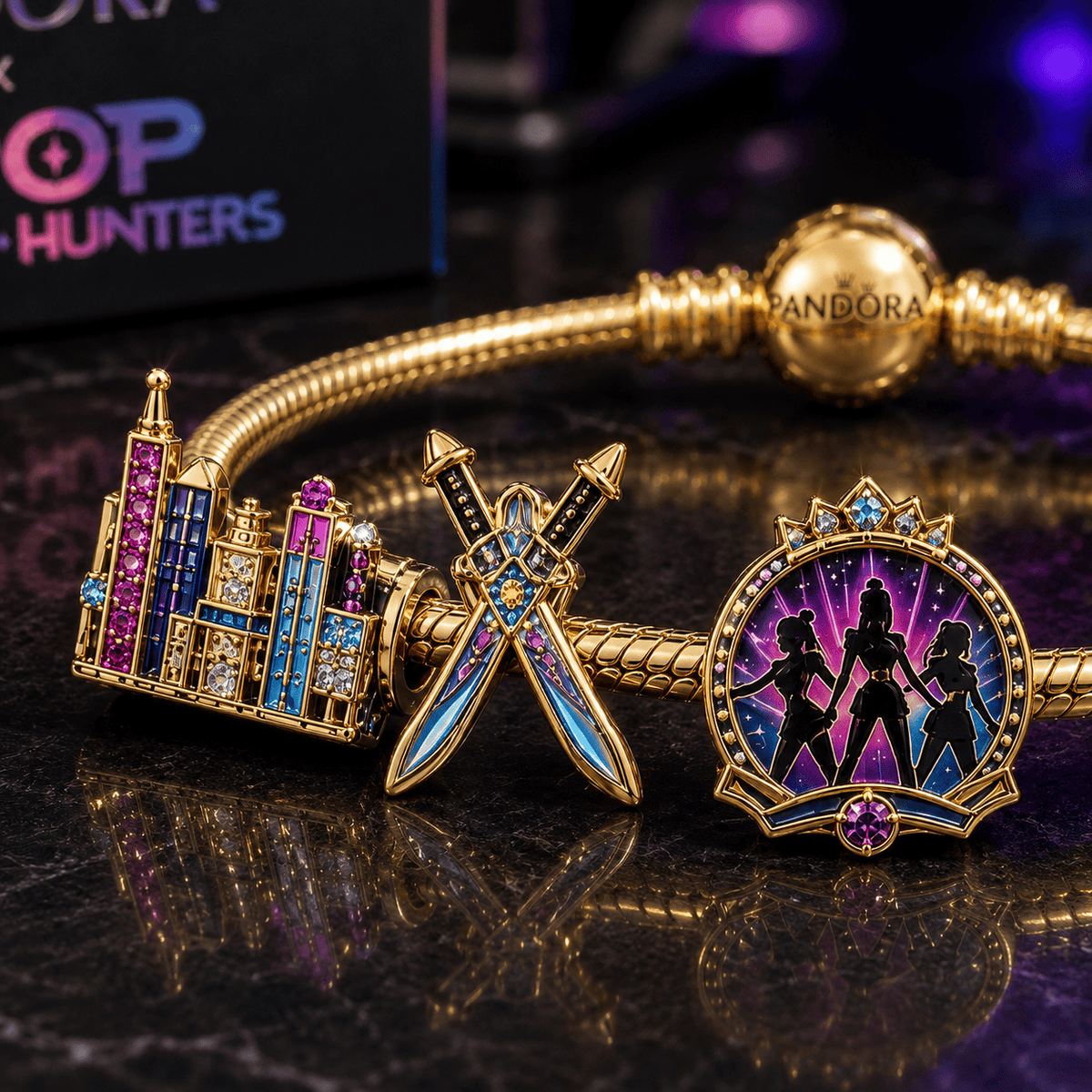 KDH Gold Charm Bracelet Set VTH