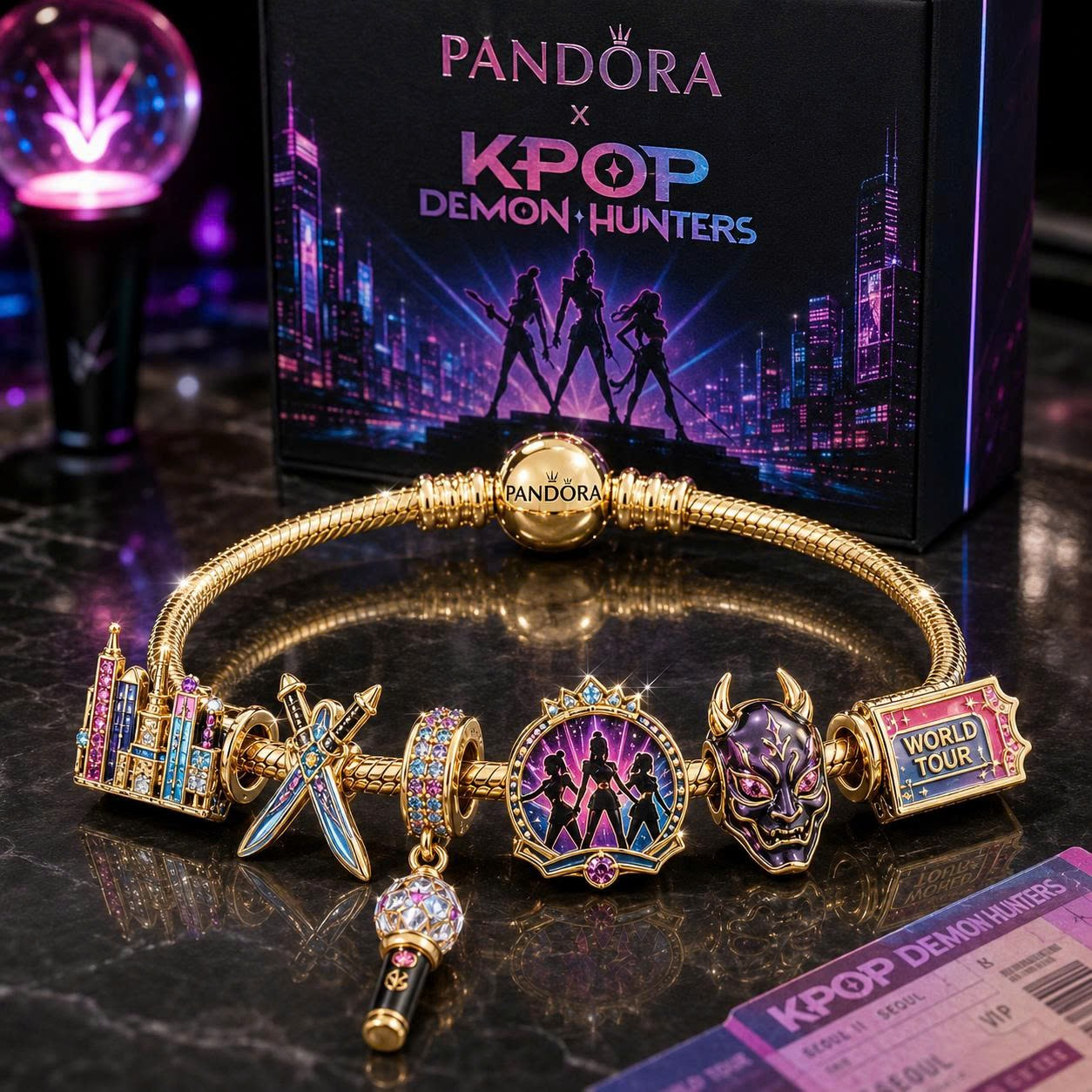 KDH Gold Charm Bracelet Set VTH