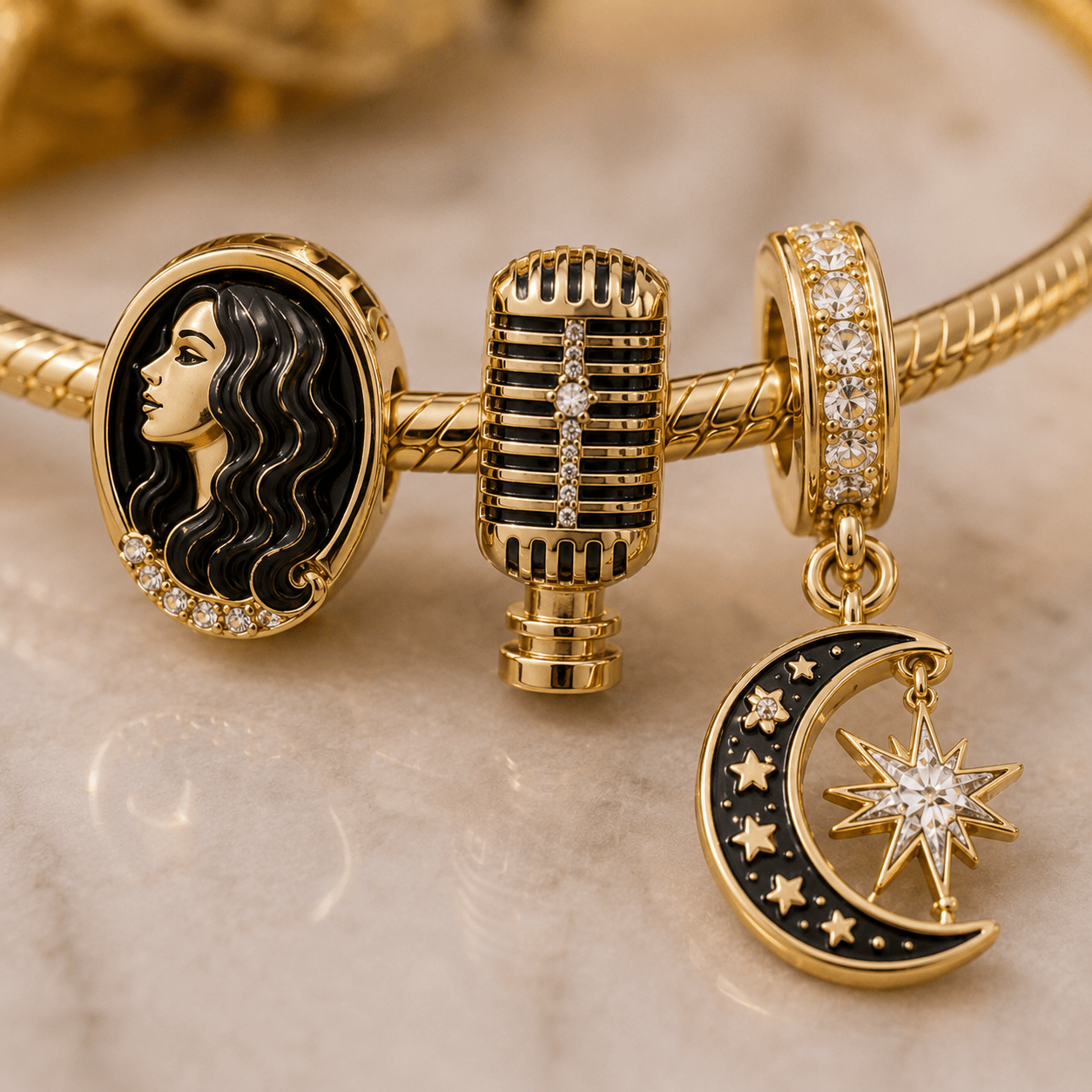 CHER Gold Charm Bracelet Set VTH