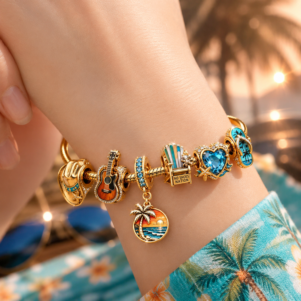 KNCN Gold Charm Bracelet Set VTH
