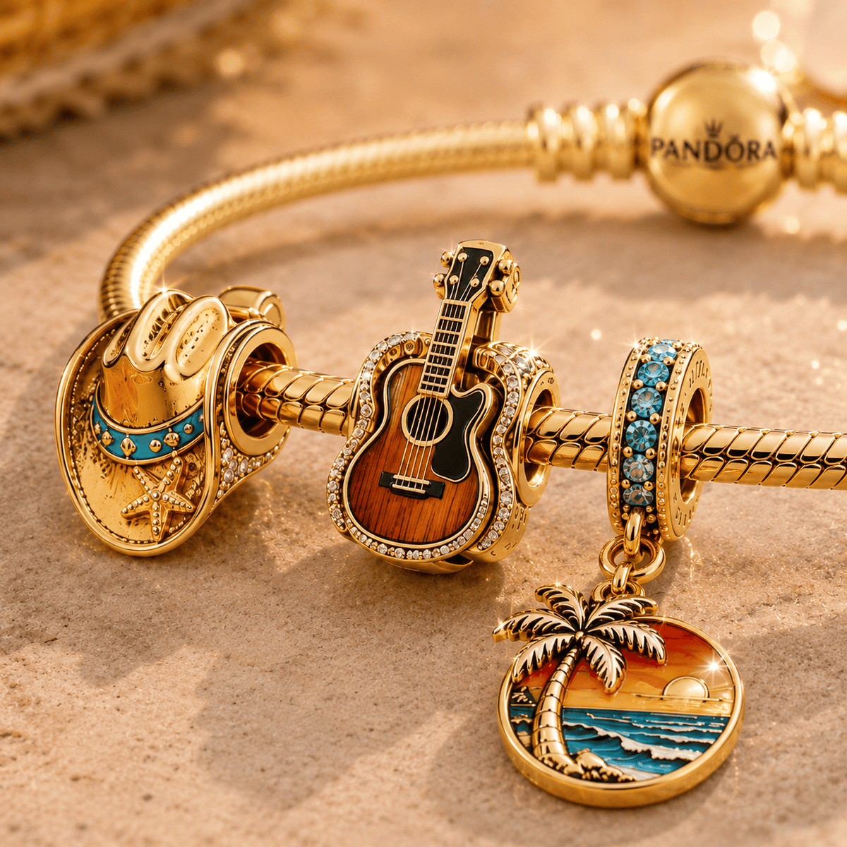 KNCN Gold Charm Bracelet Set VTH