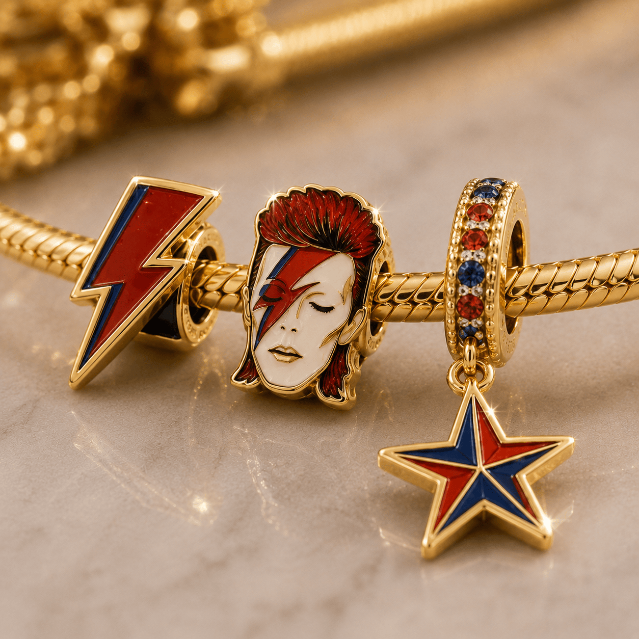 DVB Gold Charm Bracelet Set VTH