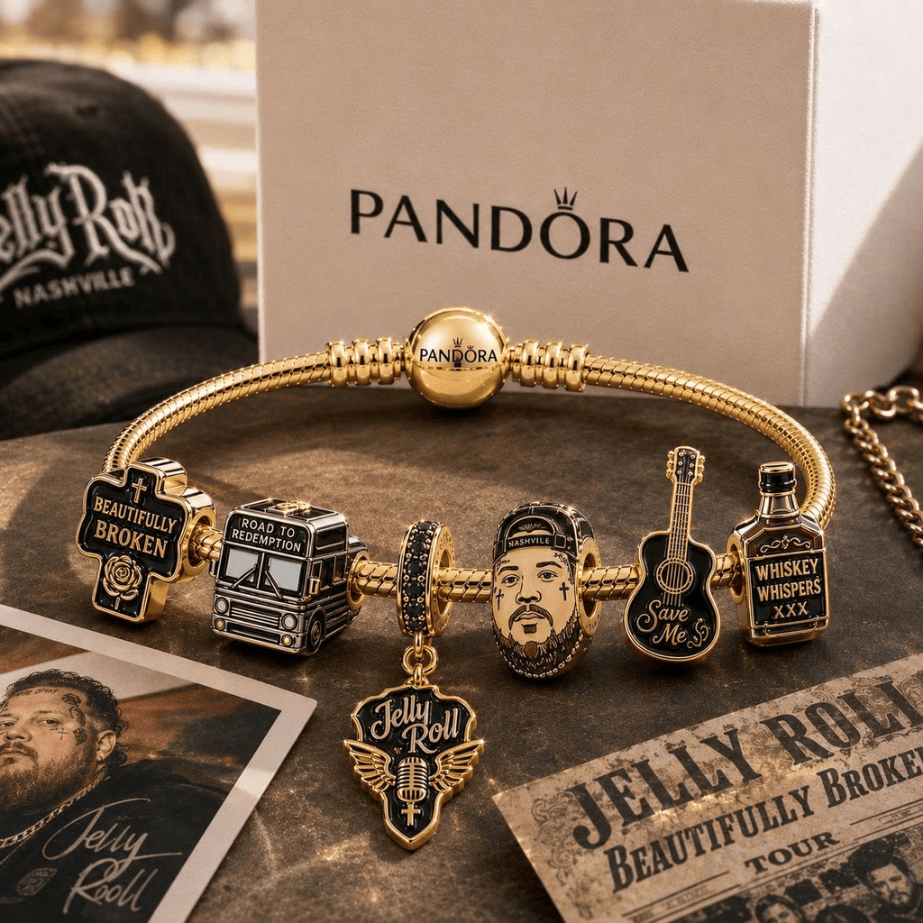 JLR Gold Charm Bracelet Set VTH