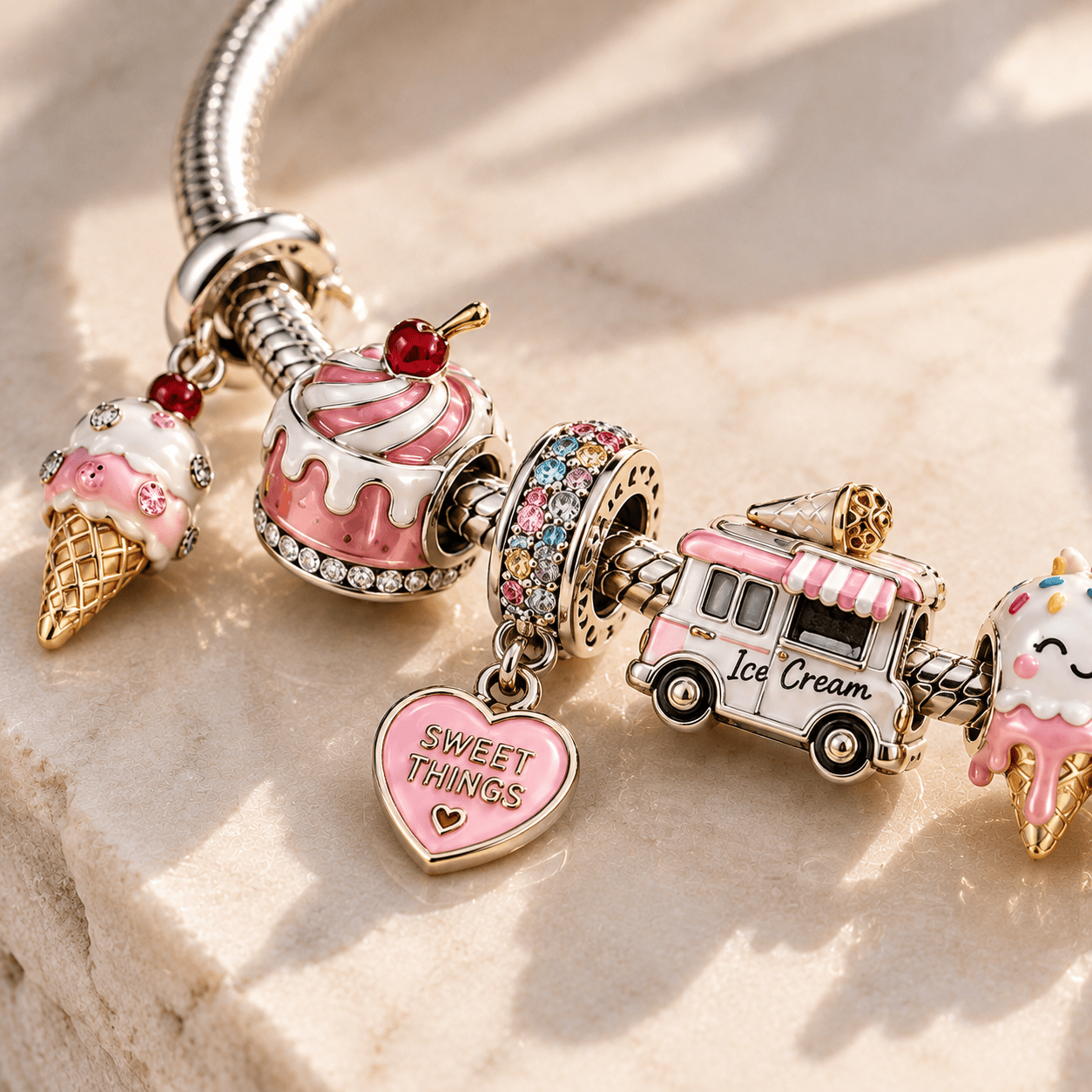 ICC Sliver Charm Bracelet Set PTT