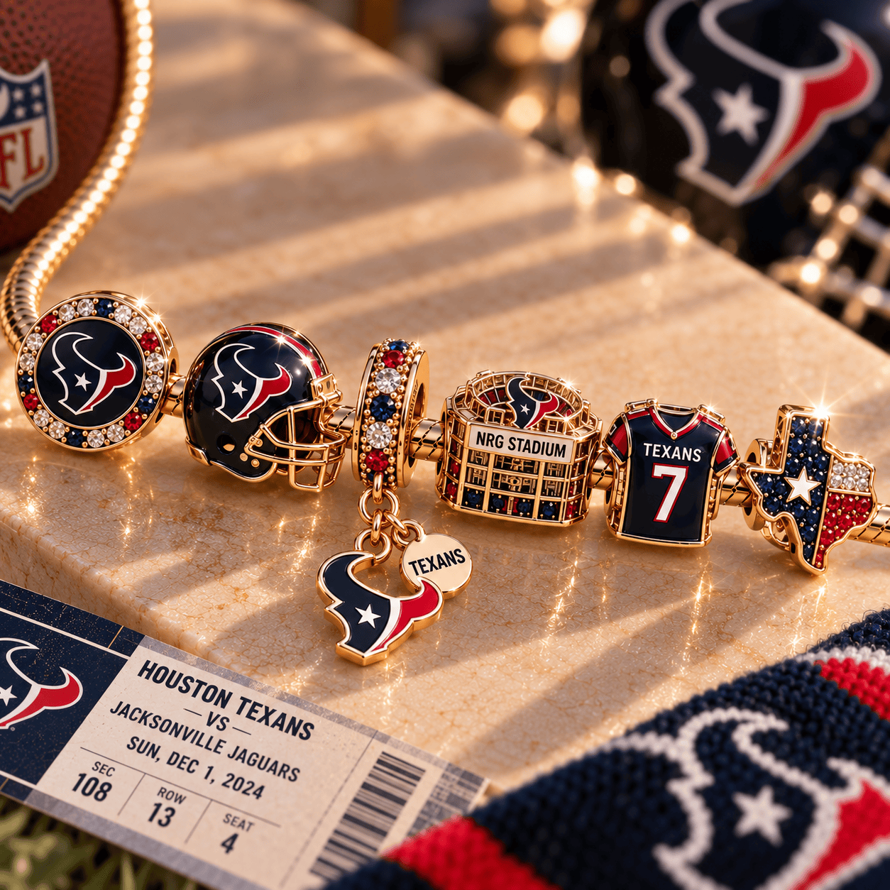 HTX Gold Charm Bracelet Set NHVH