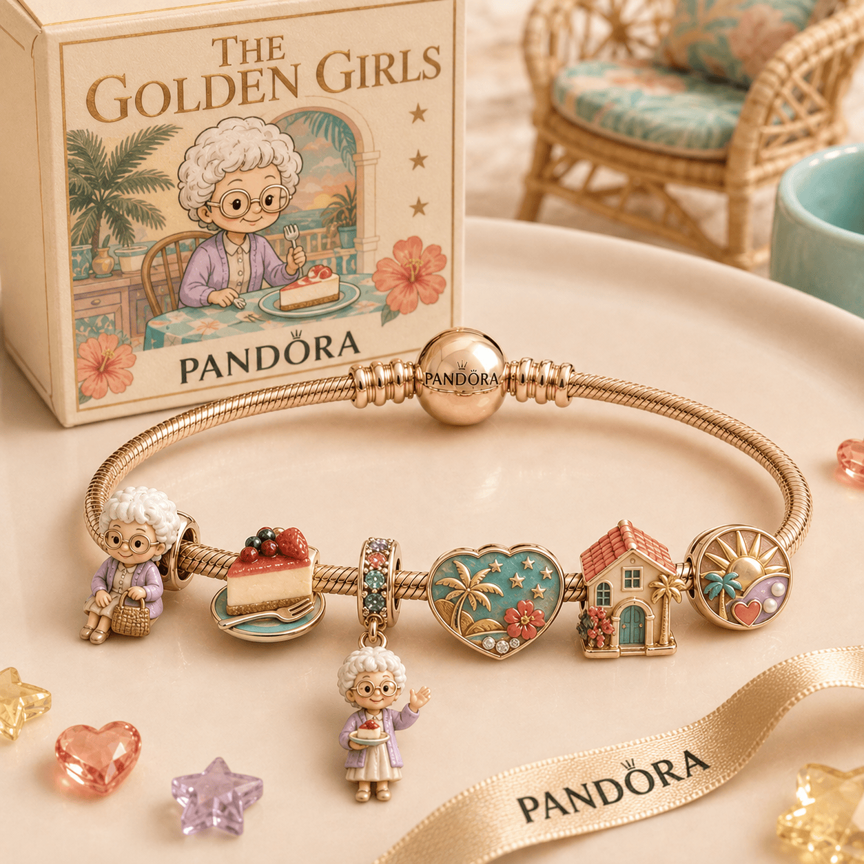TGG Silver Charm Bracelet Set HQH