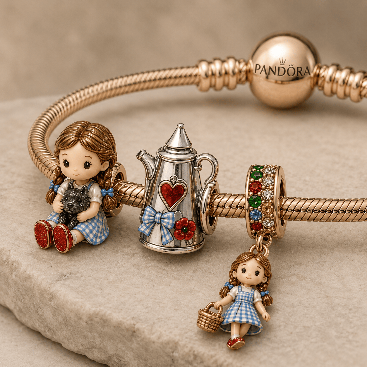 TWOZ Silver Charm Bracelet Set HQH