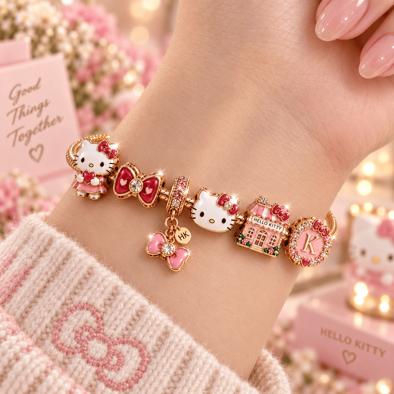 HLKT Gold Charm Bracelet Set PNPA