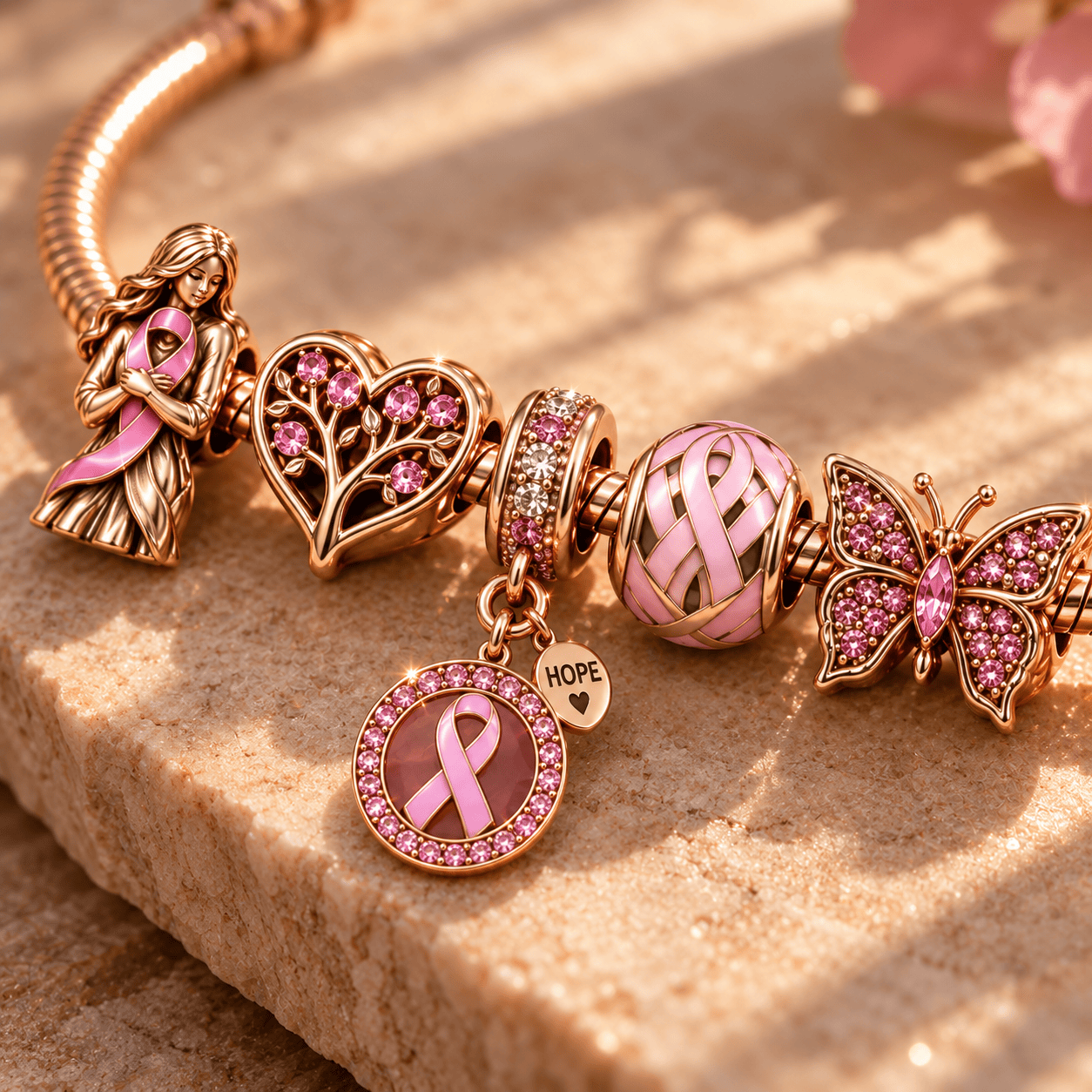 BCA Gold Charm Bracelet Set NHVH