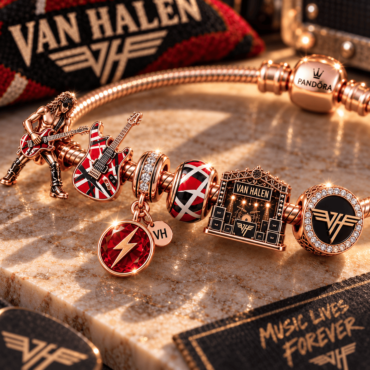 VHL Gold Charm Bracelet Set NHVH