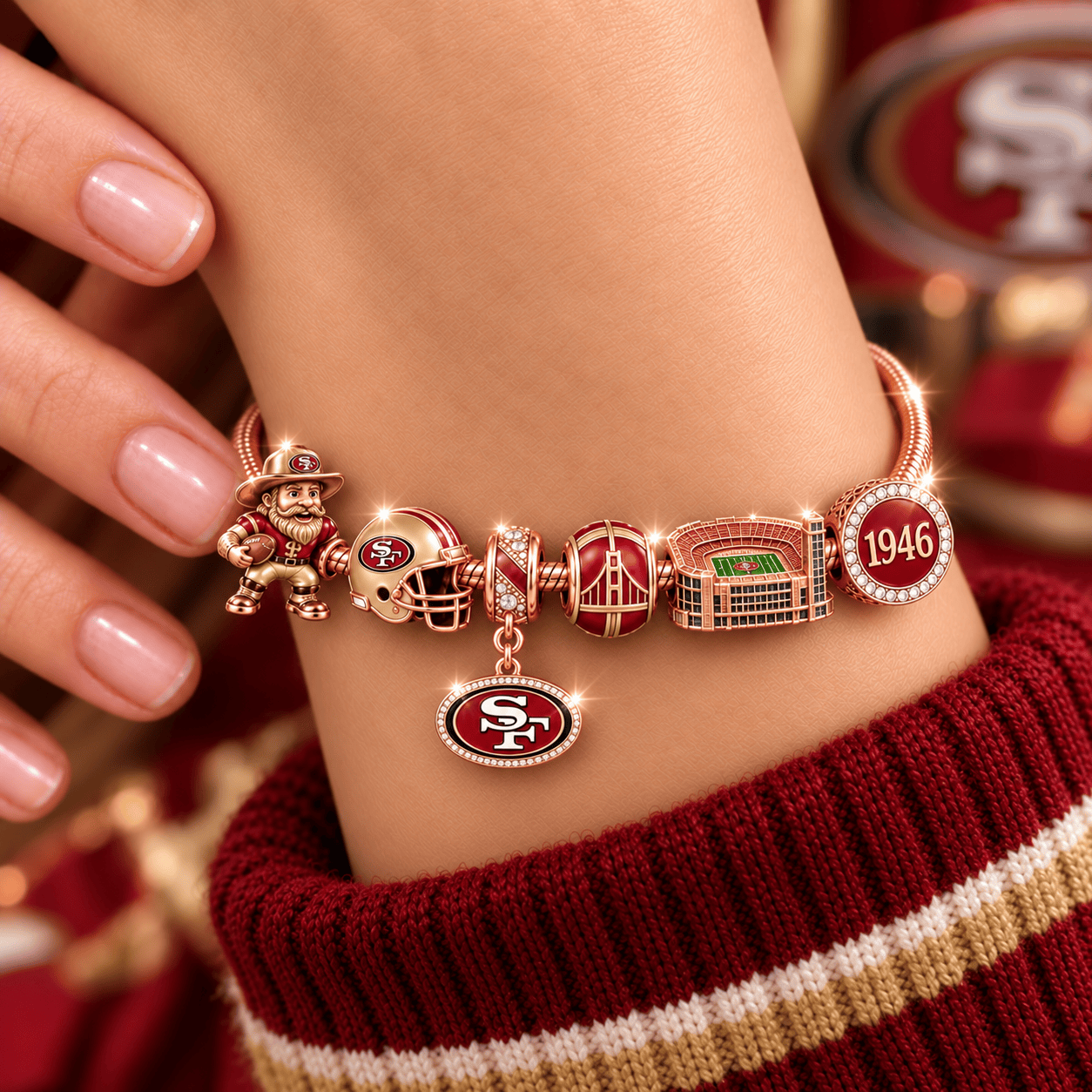 SF49 Gold Charm Bracelet Set NHVH