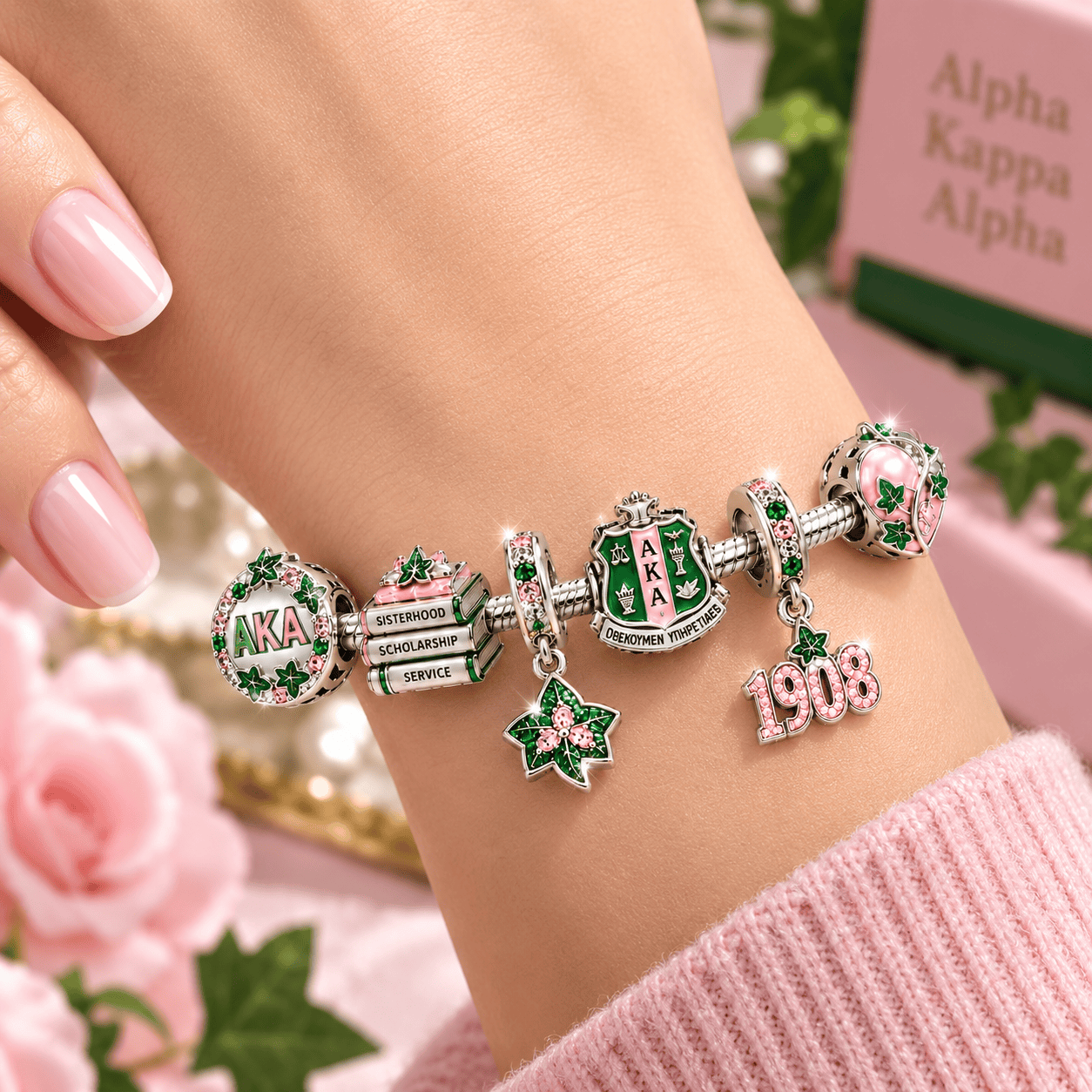 AKA Silver Charm Bracelet Set BMD