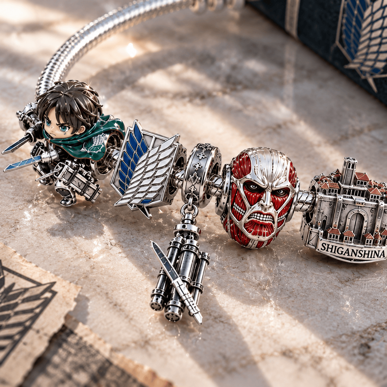 ATT Silver Charm Bracelet Set NTTB