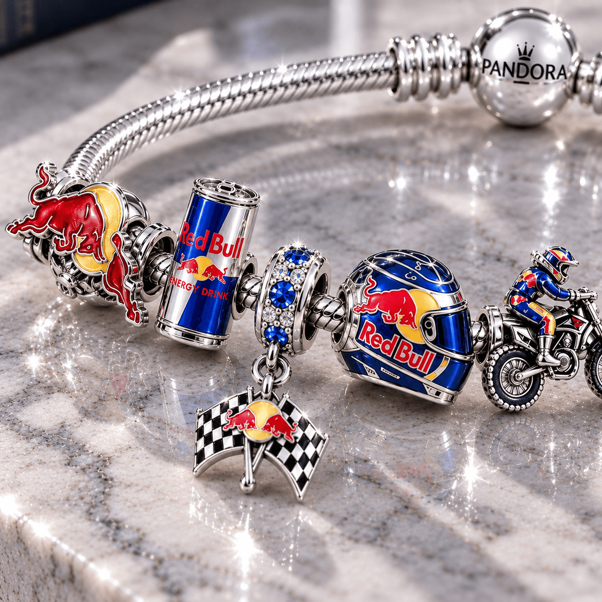 RBL Silver Charm Bracelet Set NTTB