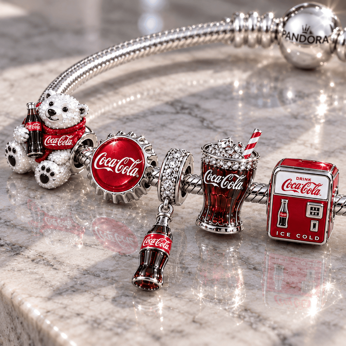 CCCL Silver Charm Bracelet Set NTTB