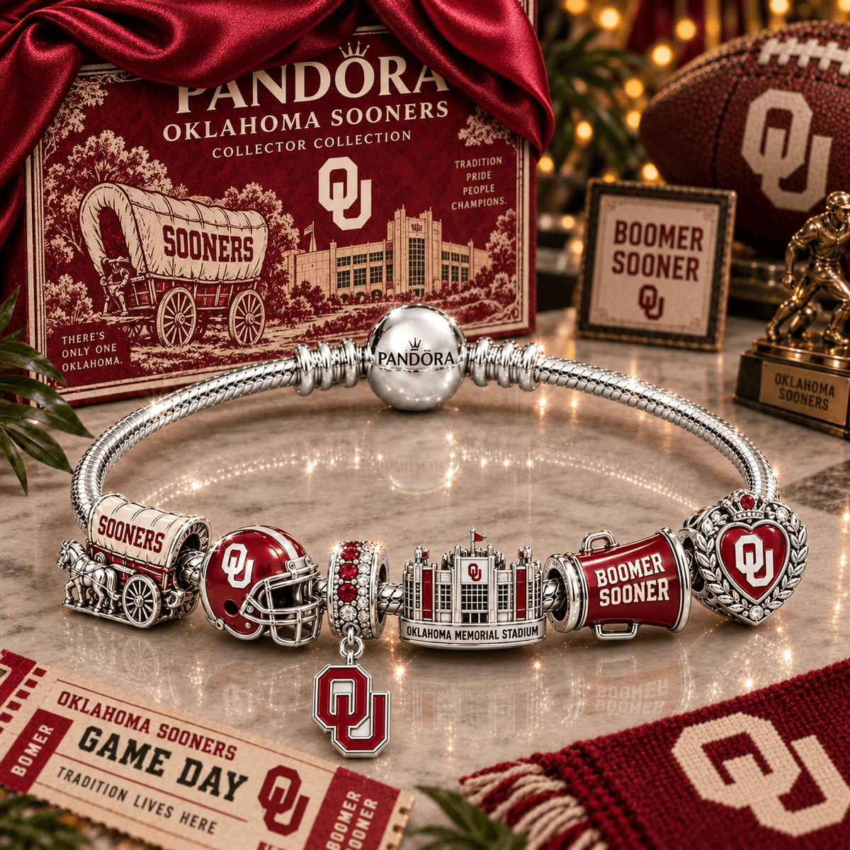 OSN Silver Charm Bracelet Set NTTB