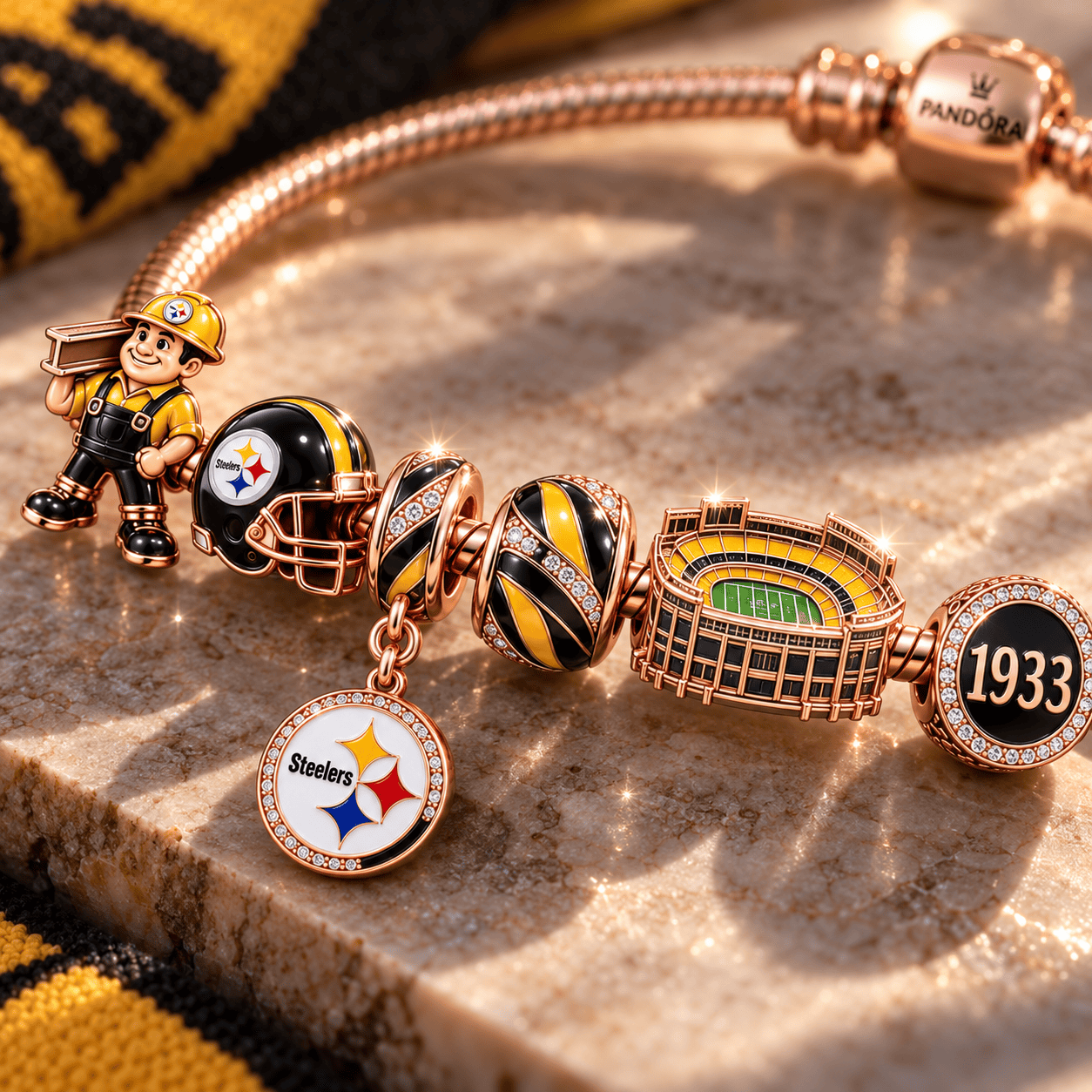 PBS Gold Charm Bracelet Set NHVH