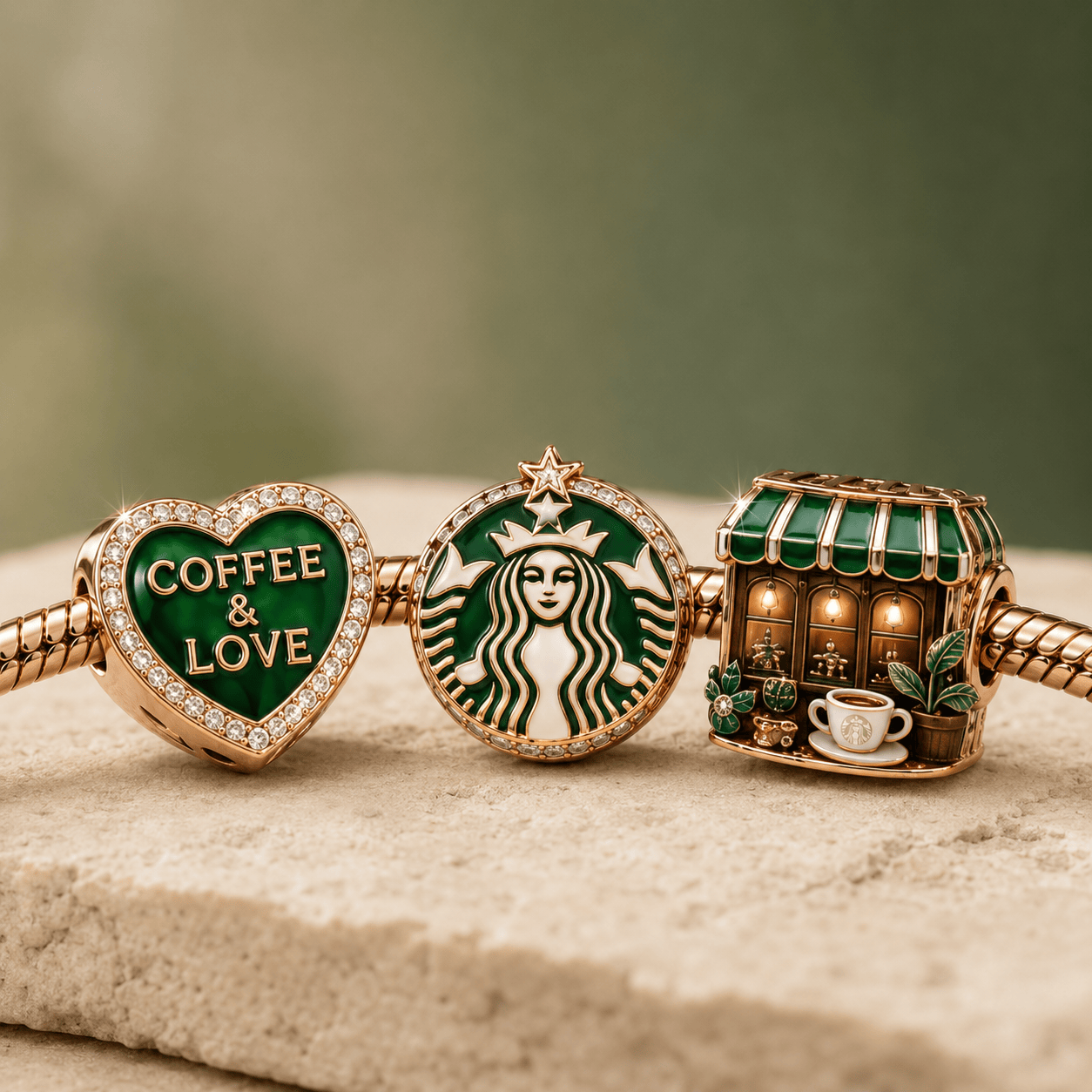 STBK Rose Gold Charm Bracelet Set TMH