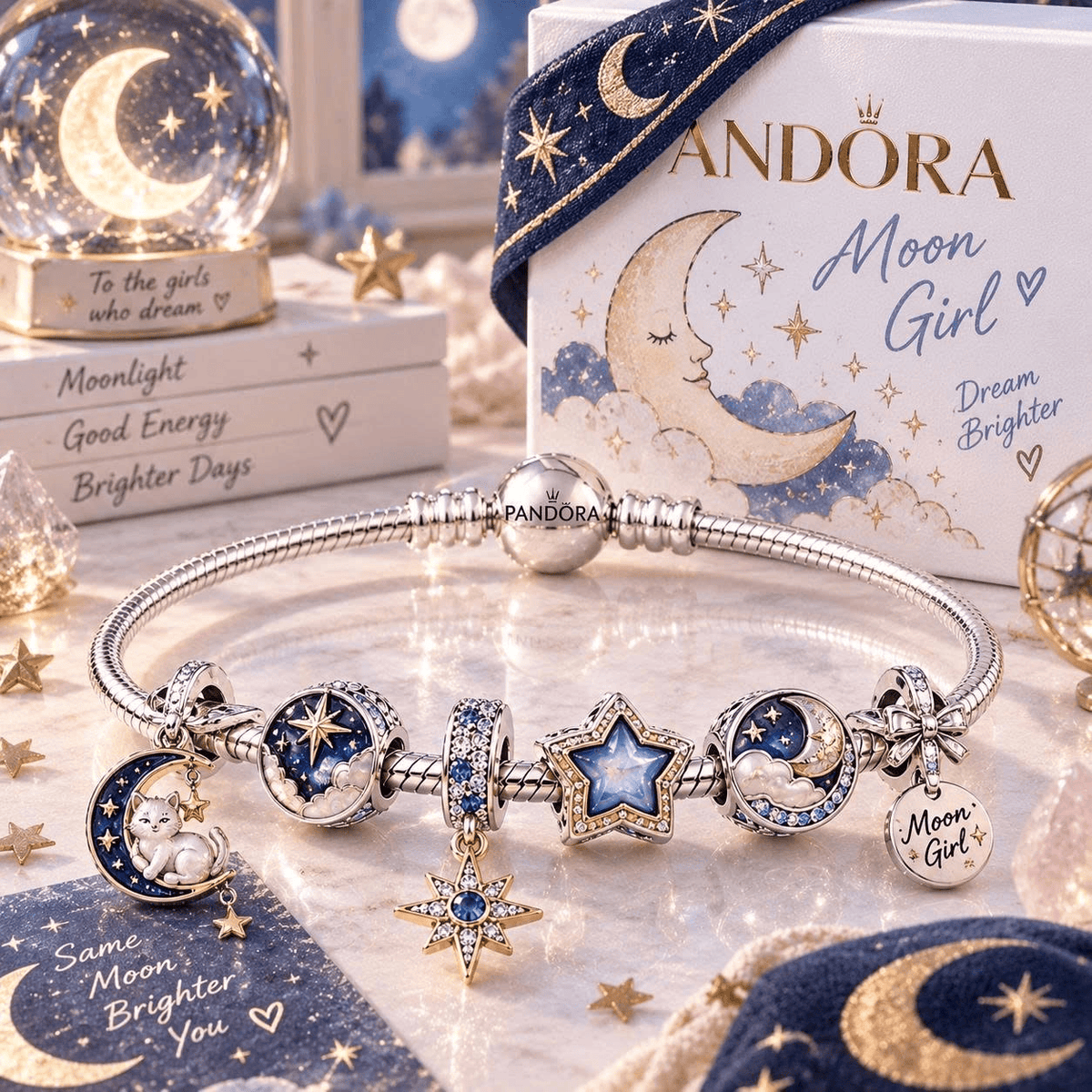 MG Silver Charm Bracelet Set TTN