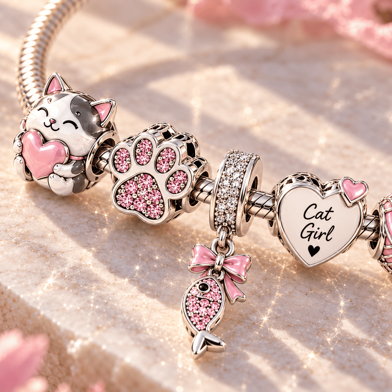CG Silver Charm Bracelet Set TTN