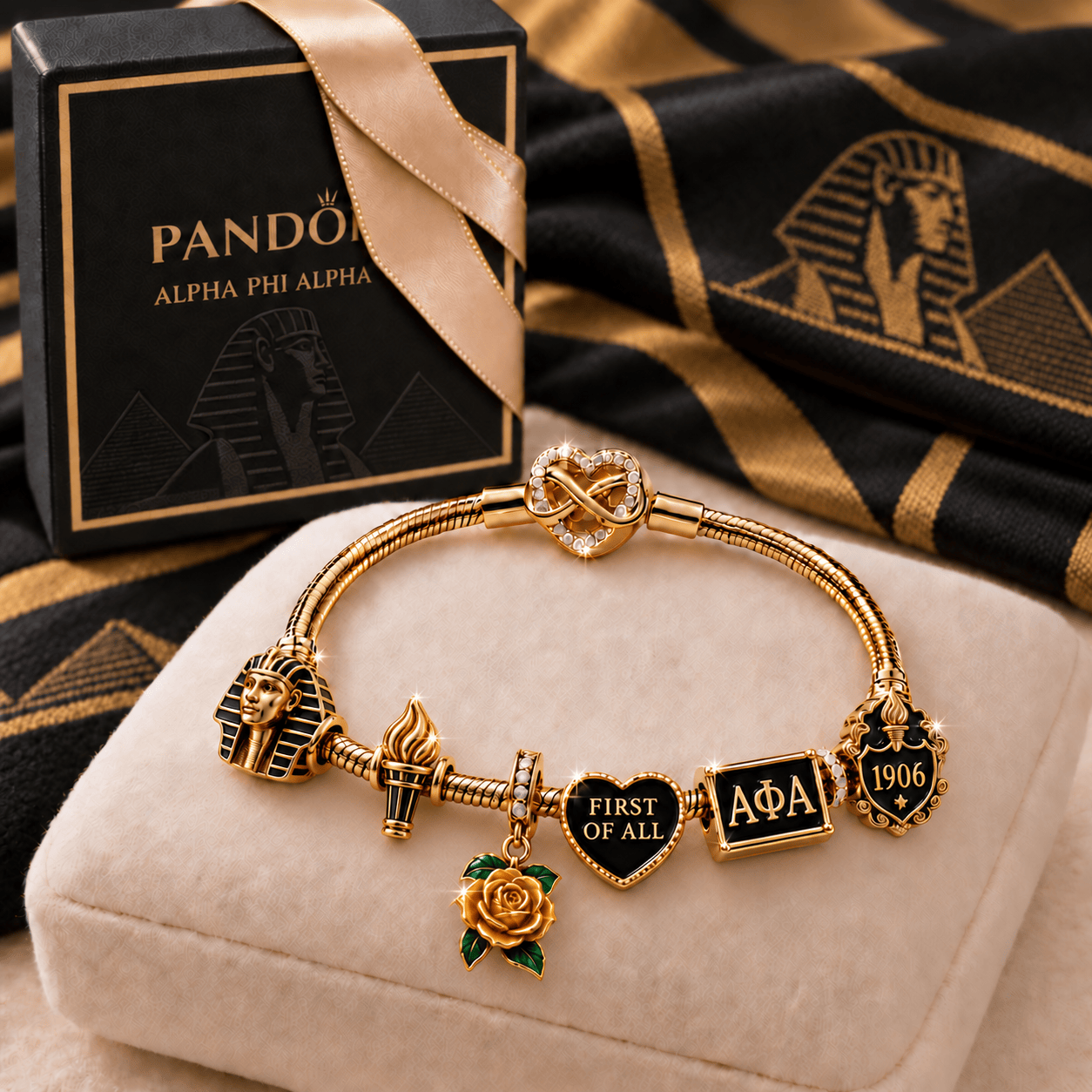 APA Rose Gold Charm Bracelet Set TMH