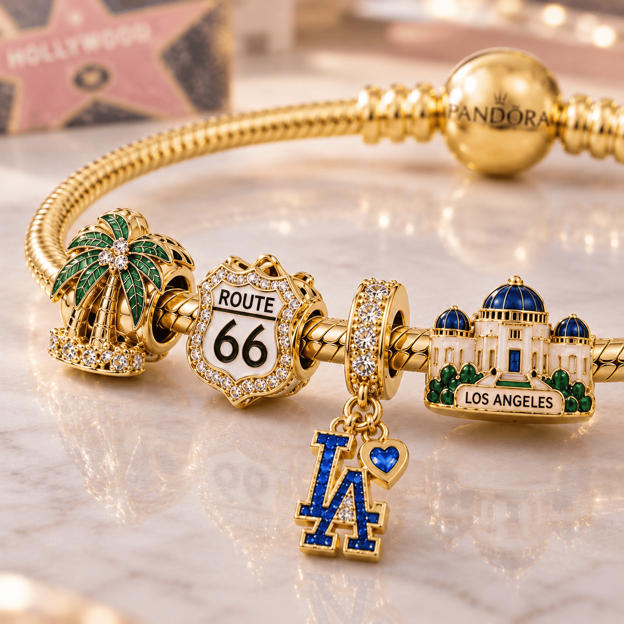 LAS Gold Charm Bracelet Set VTH